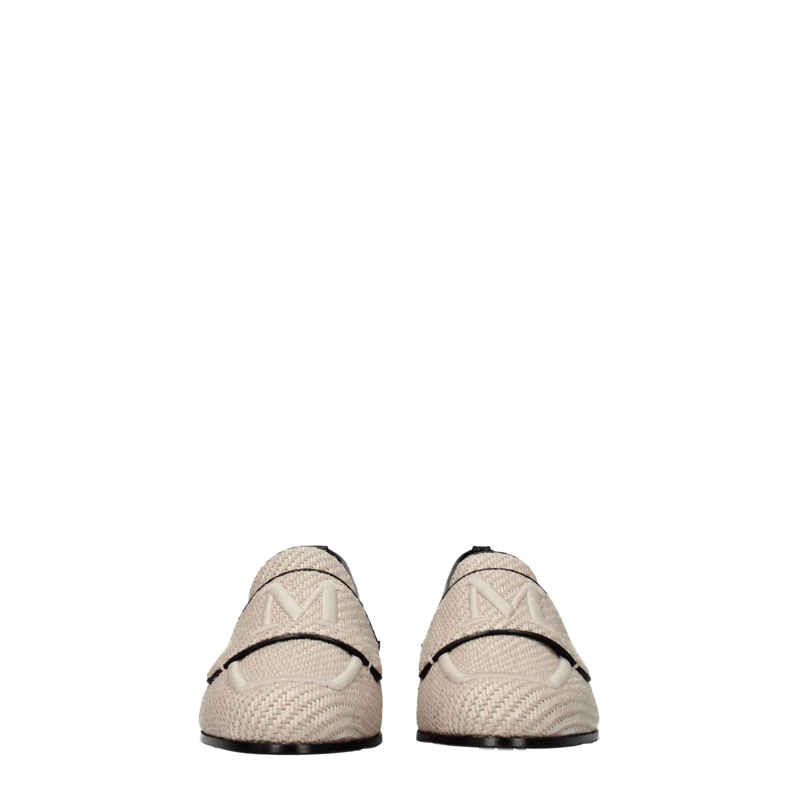 Max Mara Beigefarbene Slipper aus Stoff