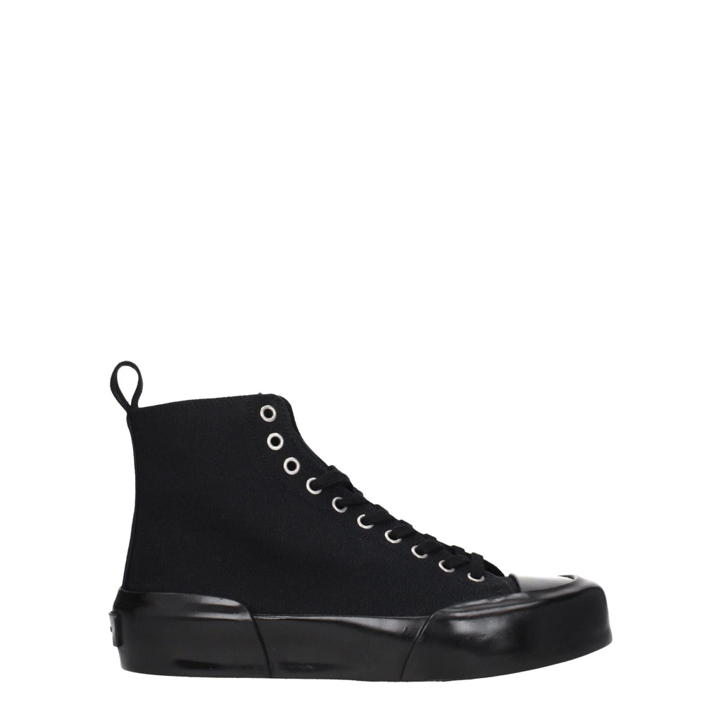 Jil Sander Schwarze Stoff-High-Tops