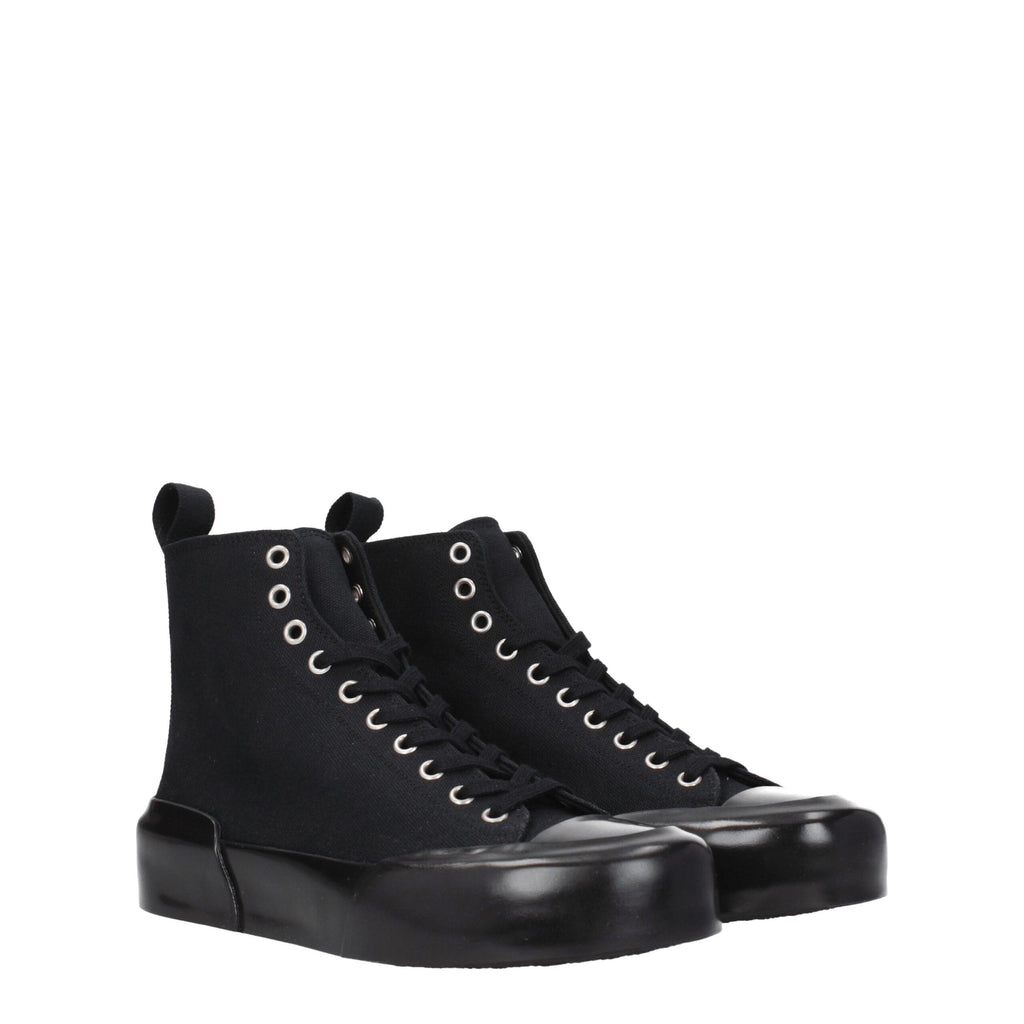 Jil Sander Schwarze Stoff-High-Tops