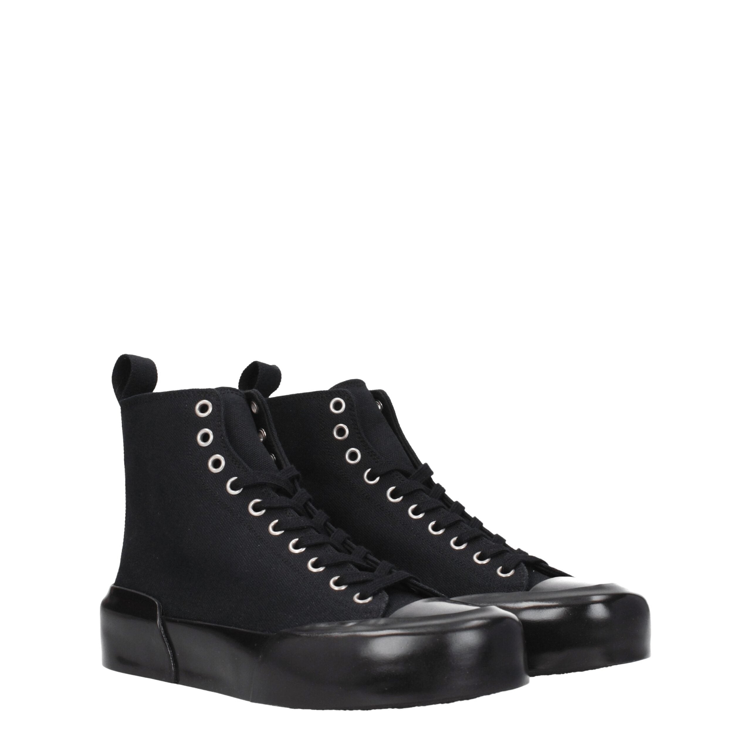 Jil Sander Schwarze Stoff-High-Tops
