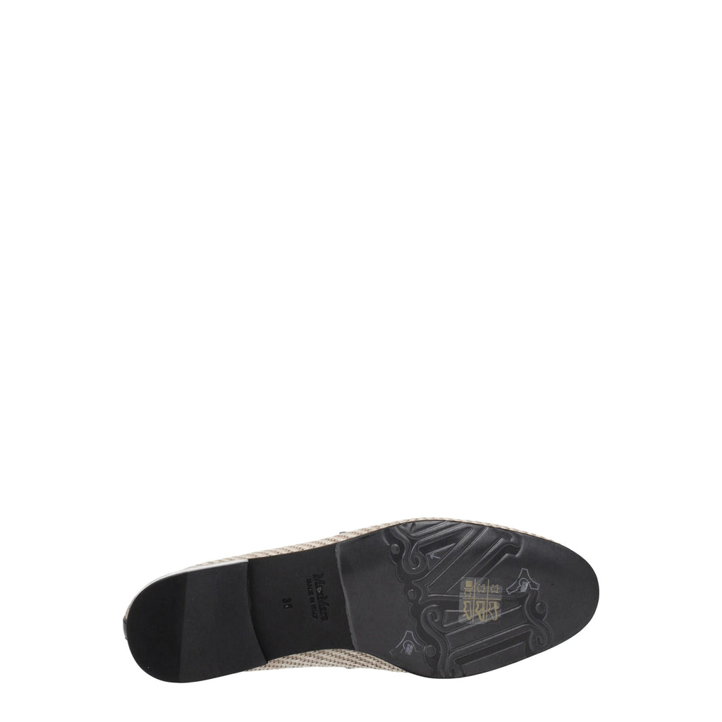 Max Mara Beigefarbene Slipper aus Stoff