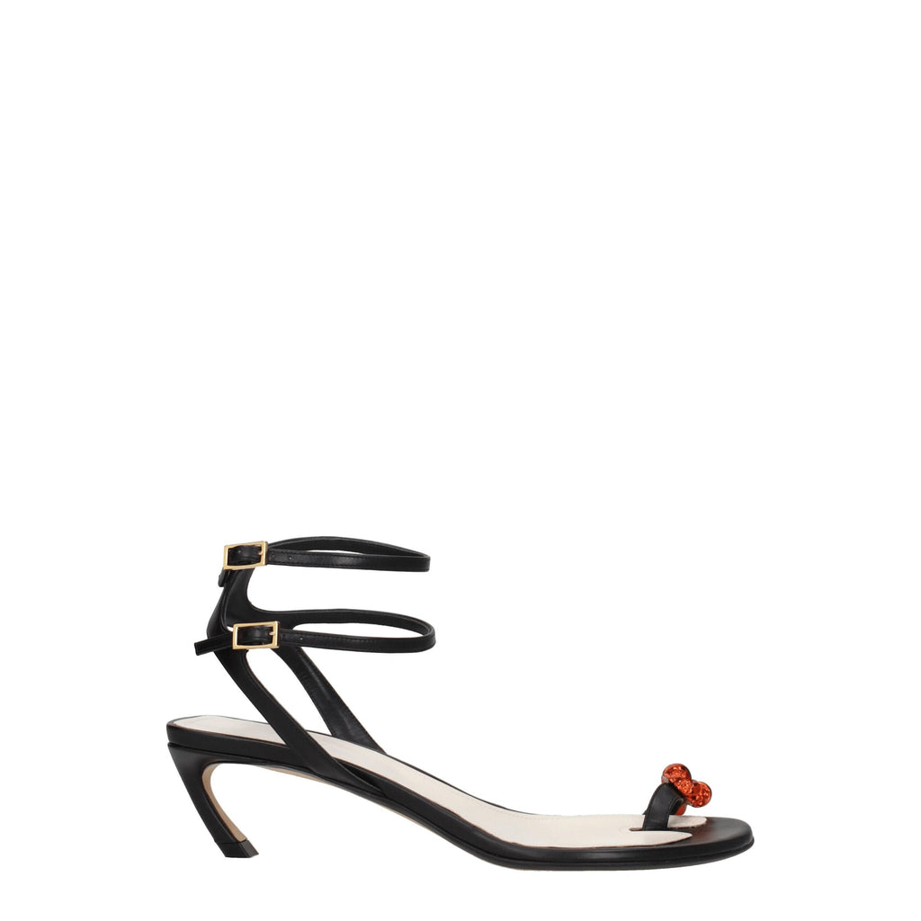 Lanvin Schwarze Leder-Stilettos mit Pfennigabsatz