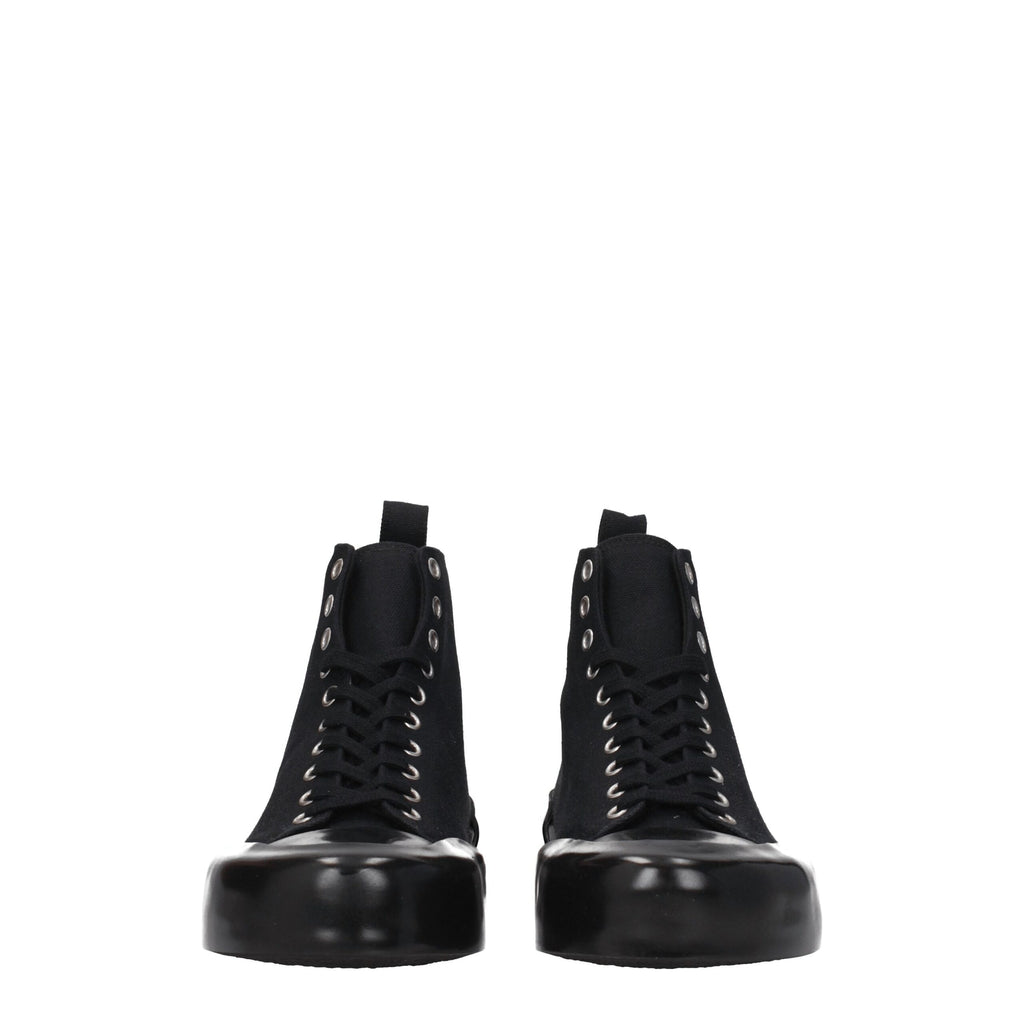 Jil Sander Schwarze Stoff-High-Tops