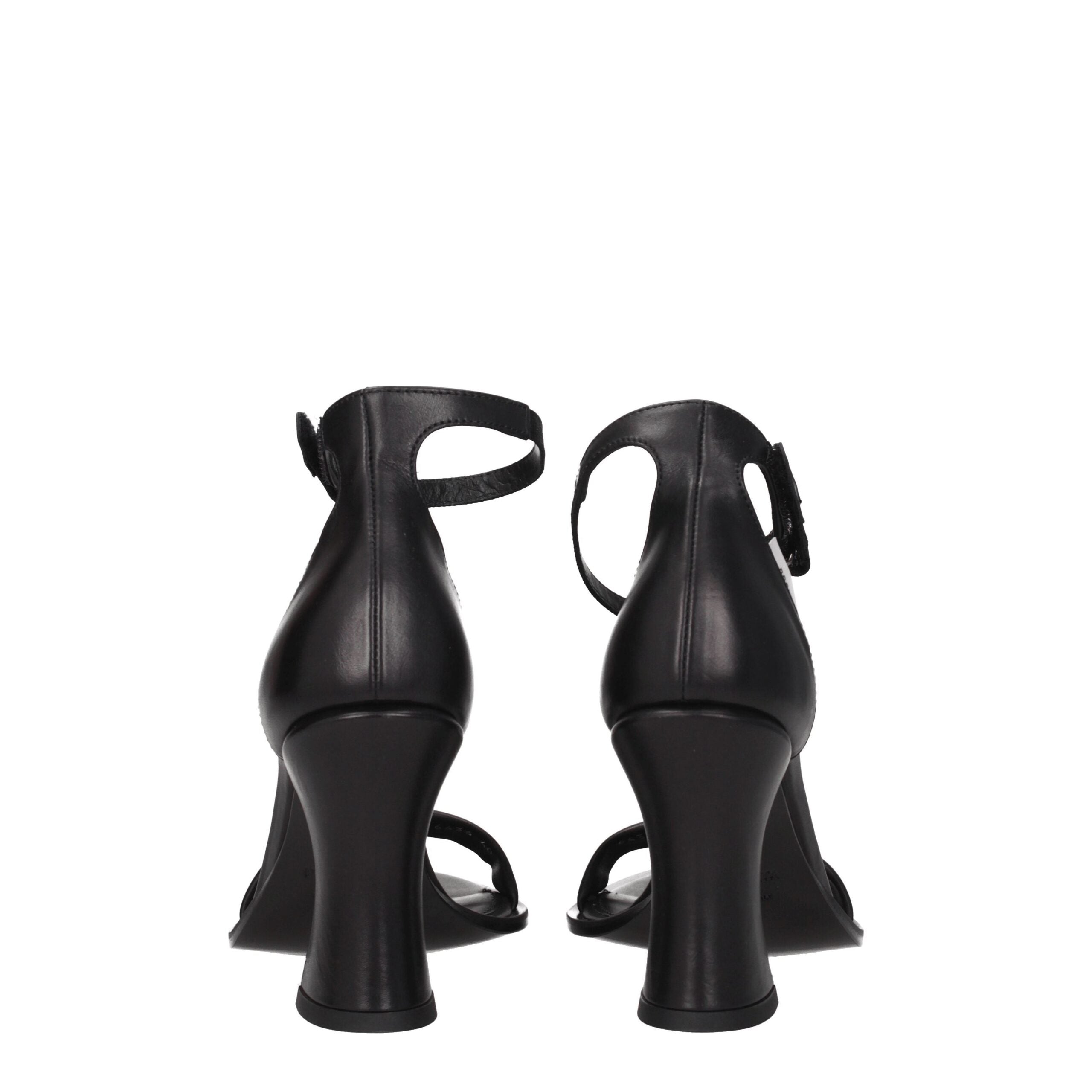 Premiata Schwarze Ledersandalen