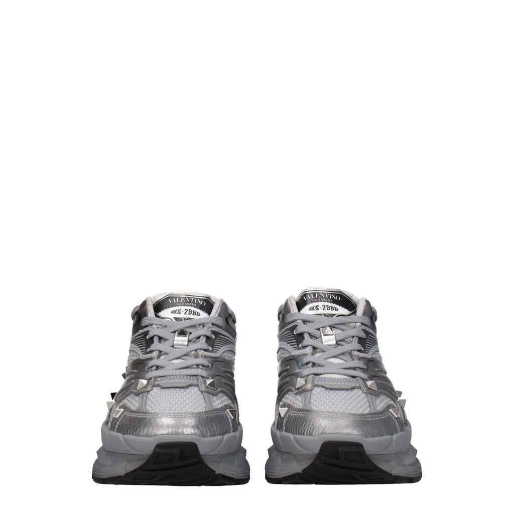 Valentino Garavani Graue Sportliche Turnschuhe aus Stoff