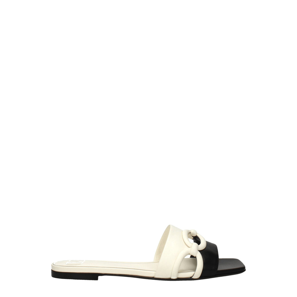 Valentino Garavani Schwarze Lederpantoffeln Sandalen