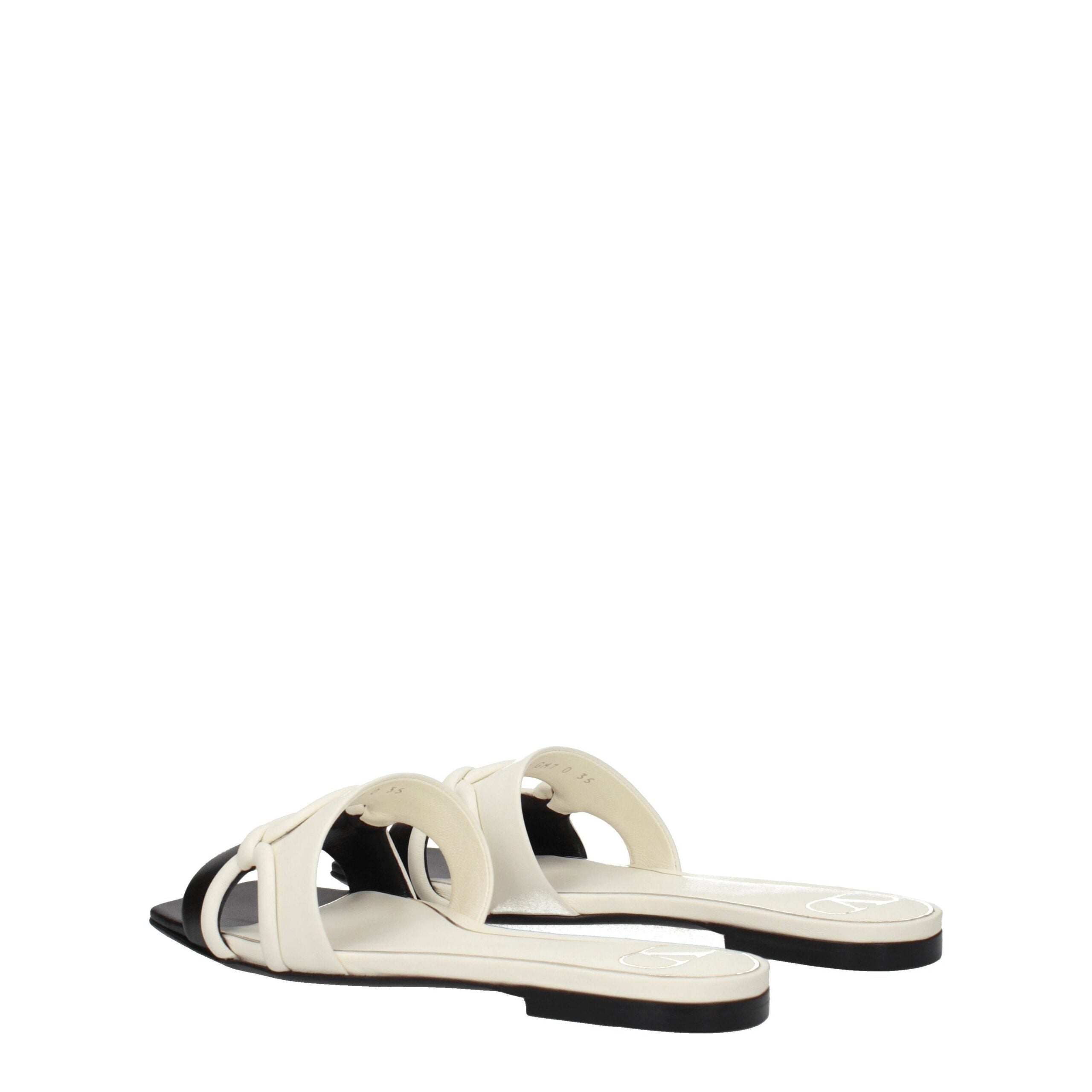 Valentino Garavani Schwarze Lederpantoffeln Sandalen