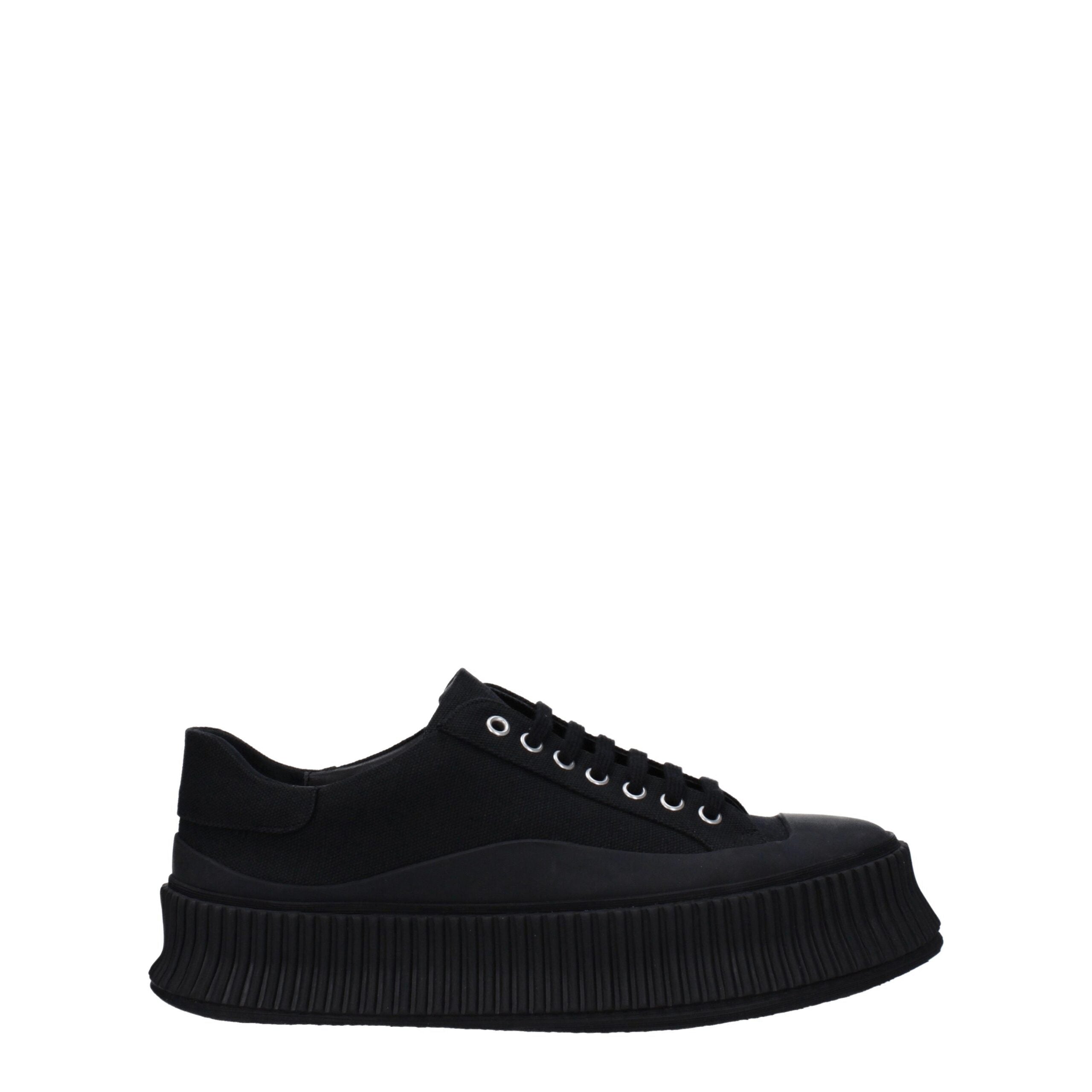 Jil Sander Schwarze Plateau-Sneakers aus Stoff