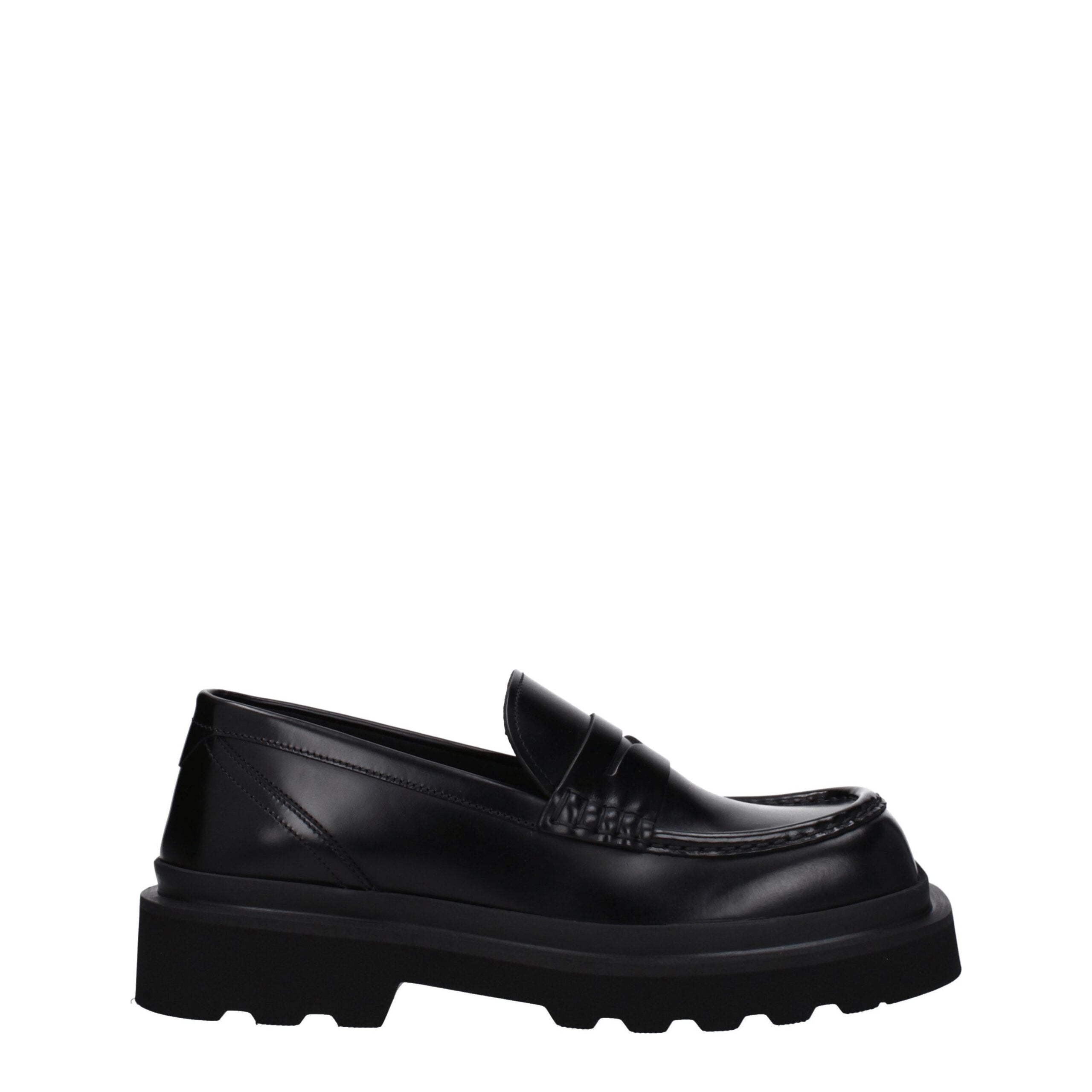 Dolce & Gabbana Schwarze Leder Slipper