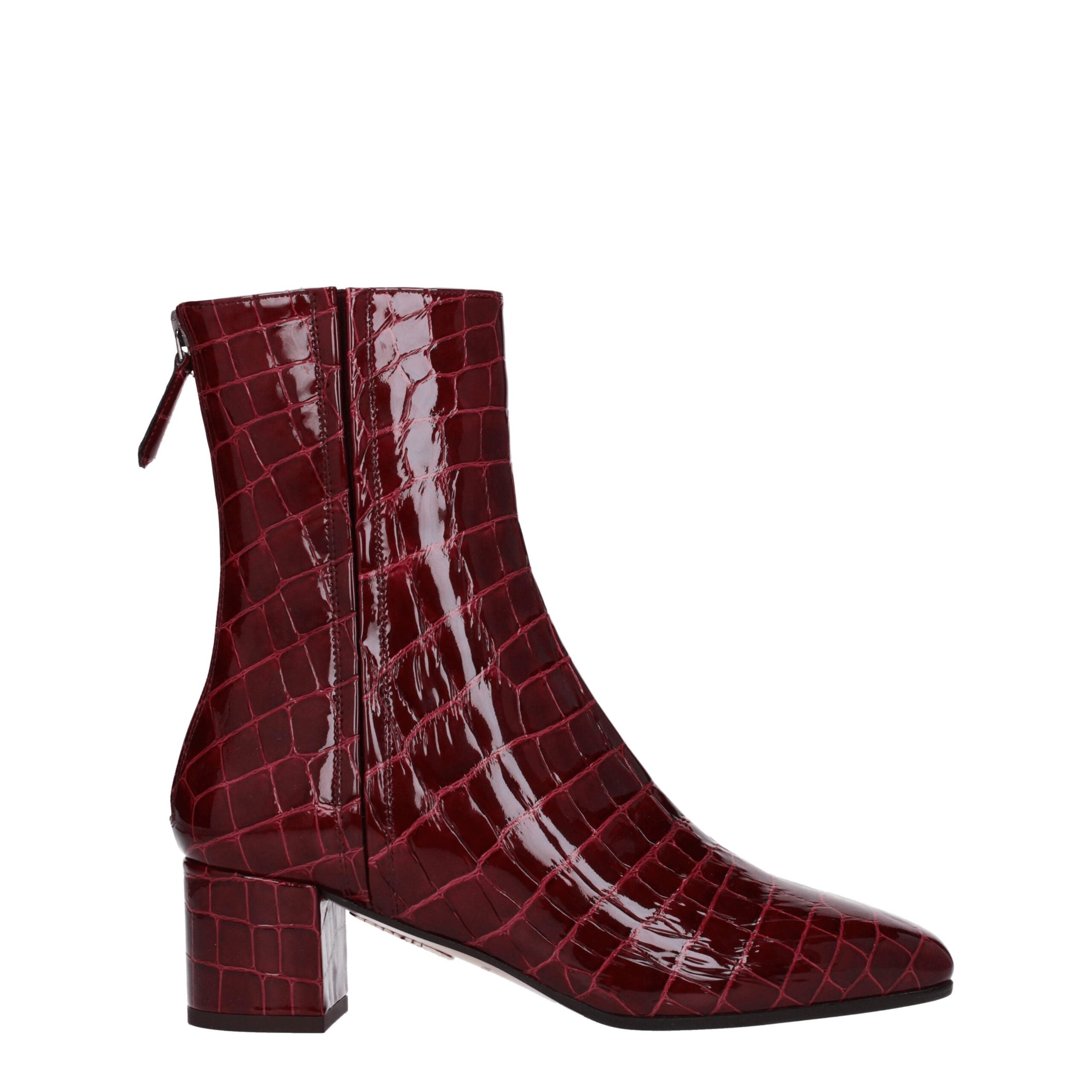 Aquazzura Rote Lederstiefeletten