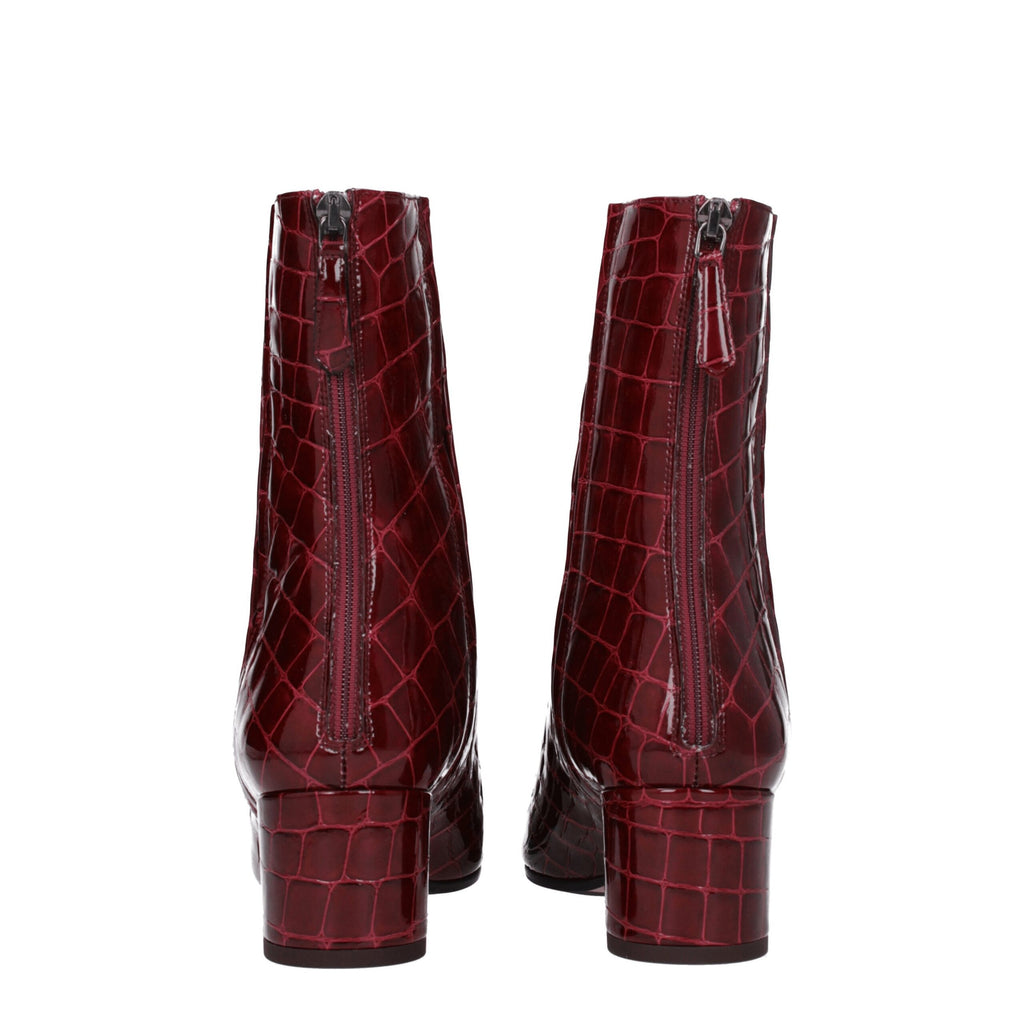 Aquazzura Rote Lederstiefeletten