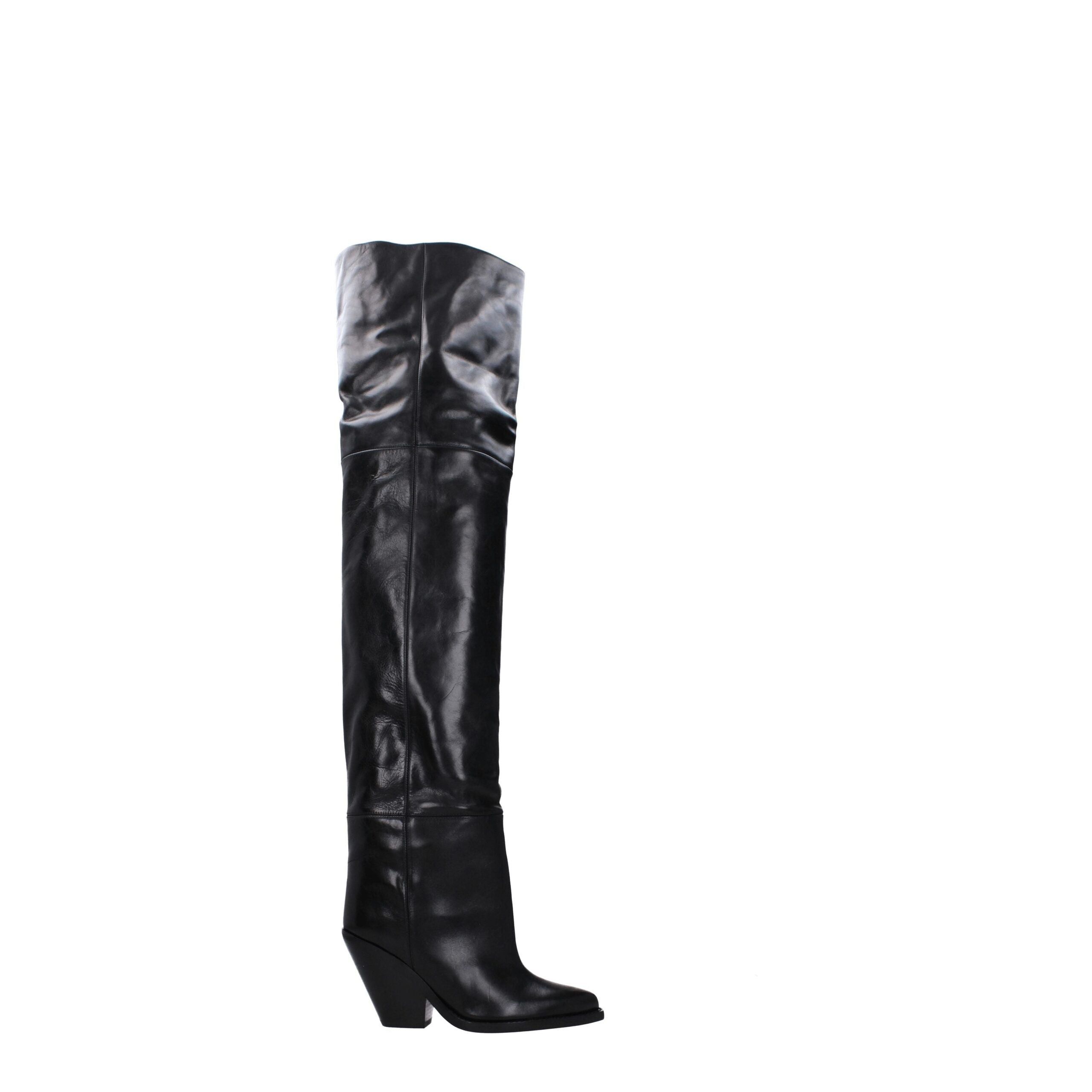 Isabel Marant Schwarzes Leder Over The Knee