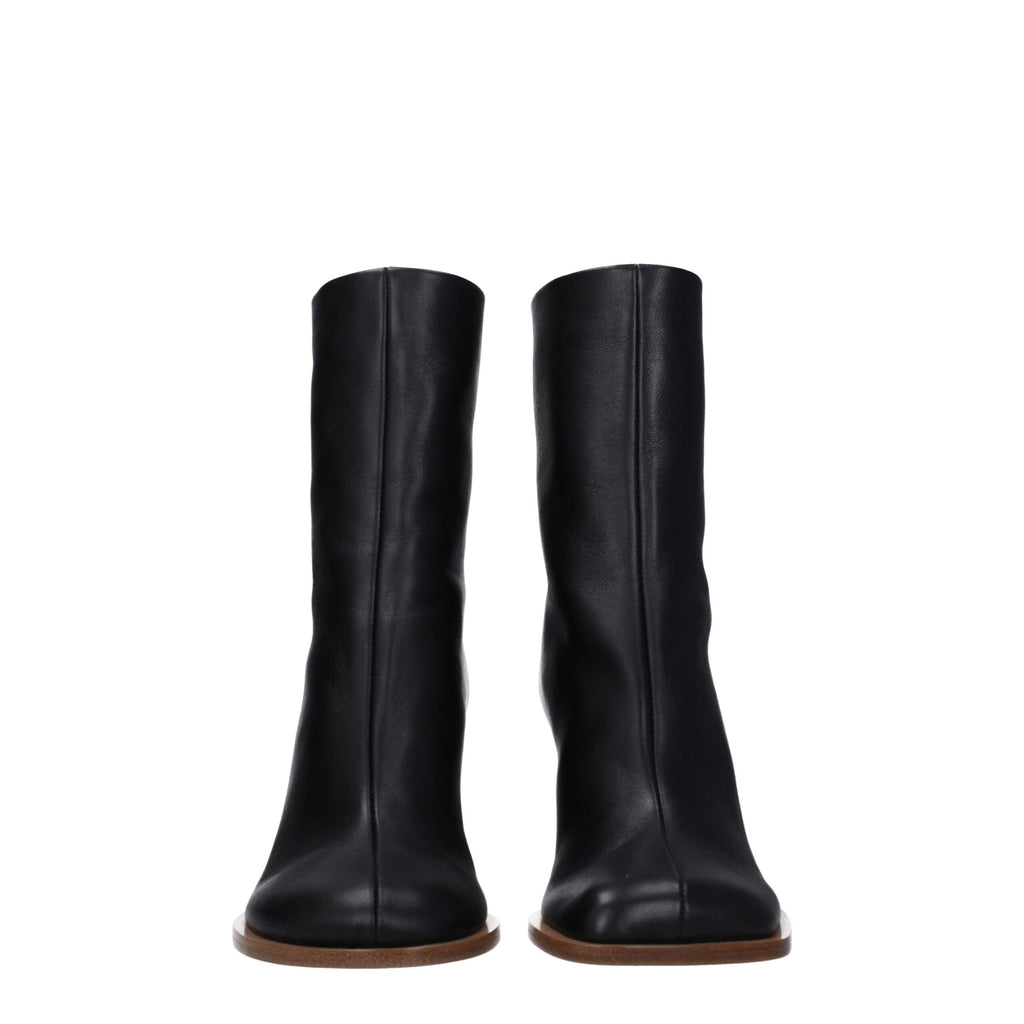 Jacquemus Schwarze Lederstiefeletten