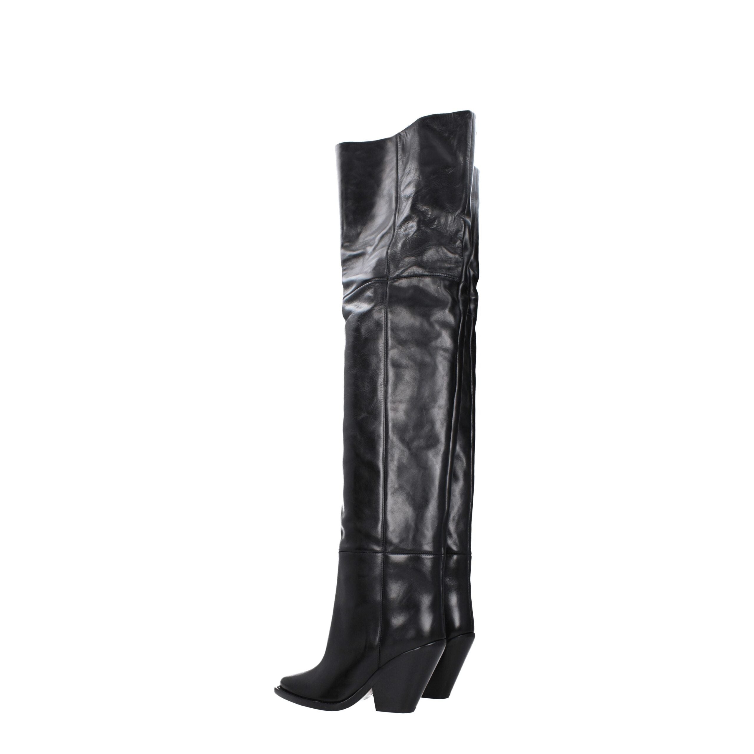 Isabel Marant Schwarzes Leder Over The Knee