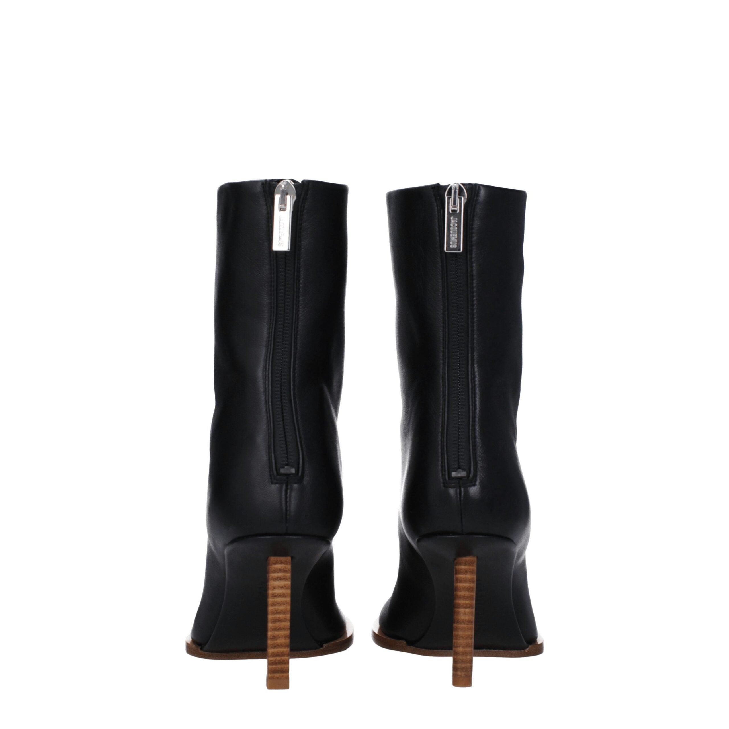 Jacquemus Schwarze Lederstiefeletten