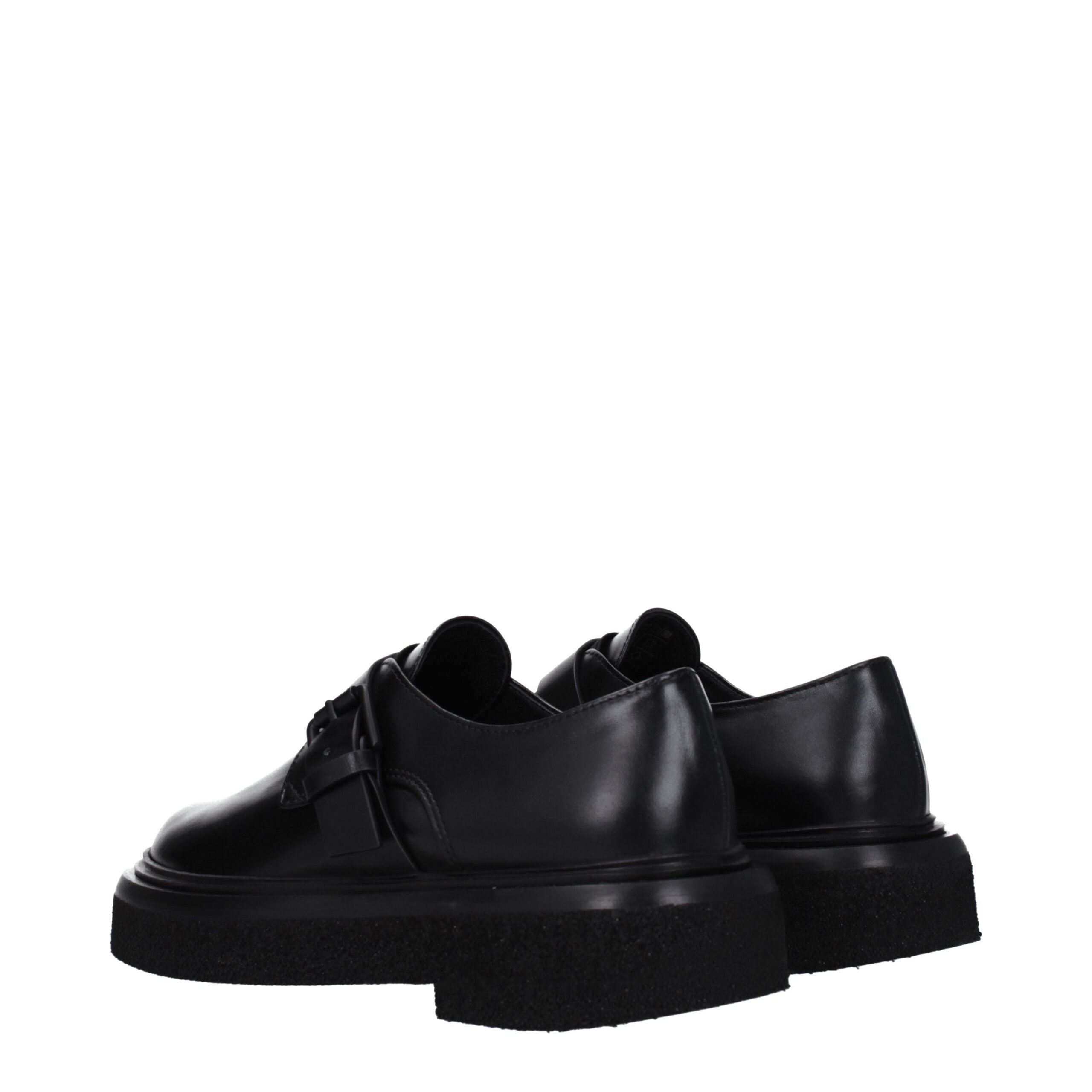 Max Mara Schwarze Leder Oxfords und Derbies