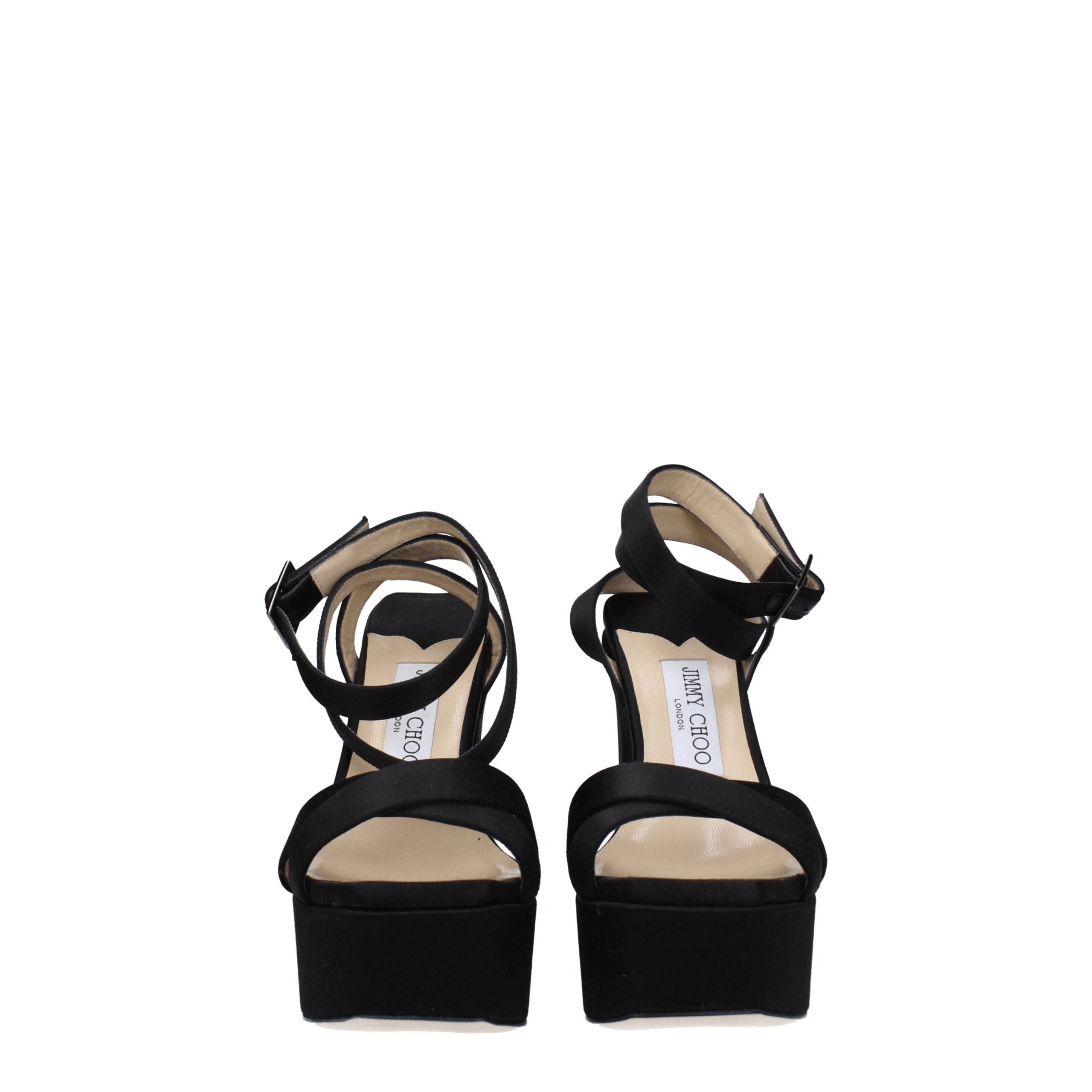 Jimmy Choo Schwarze Satin-Plateaus
