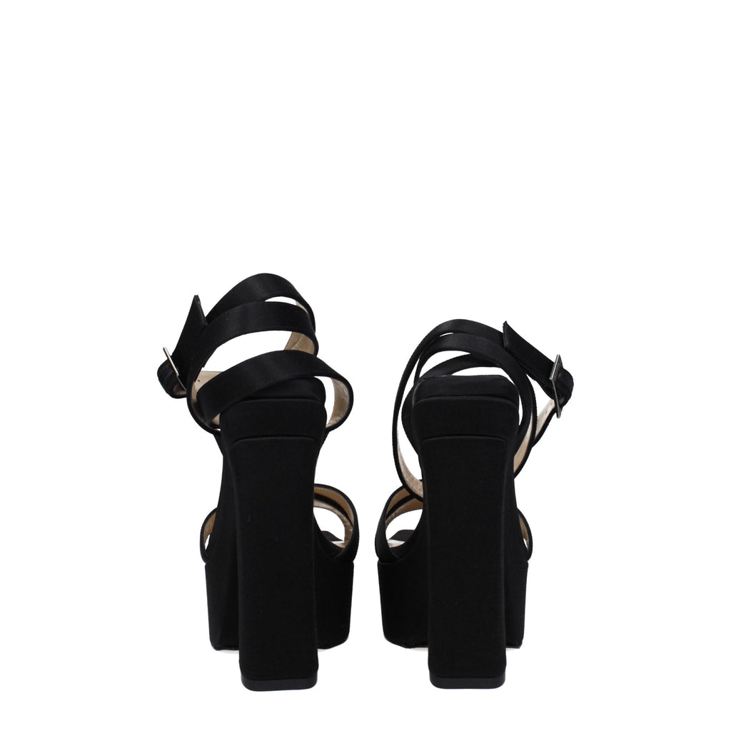 Jimmy Choo Schwarze Satin-Plateaus