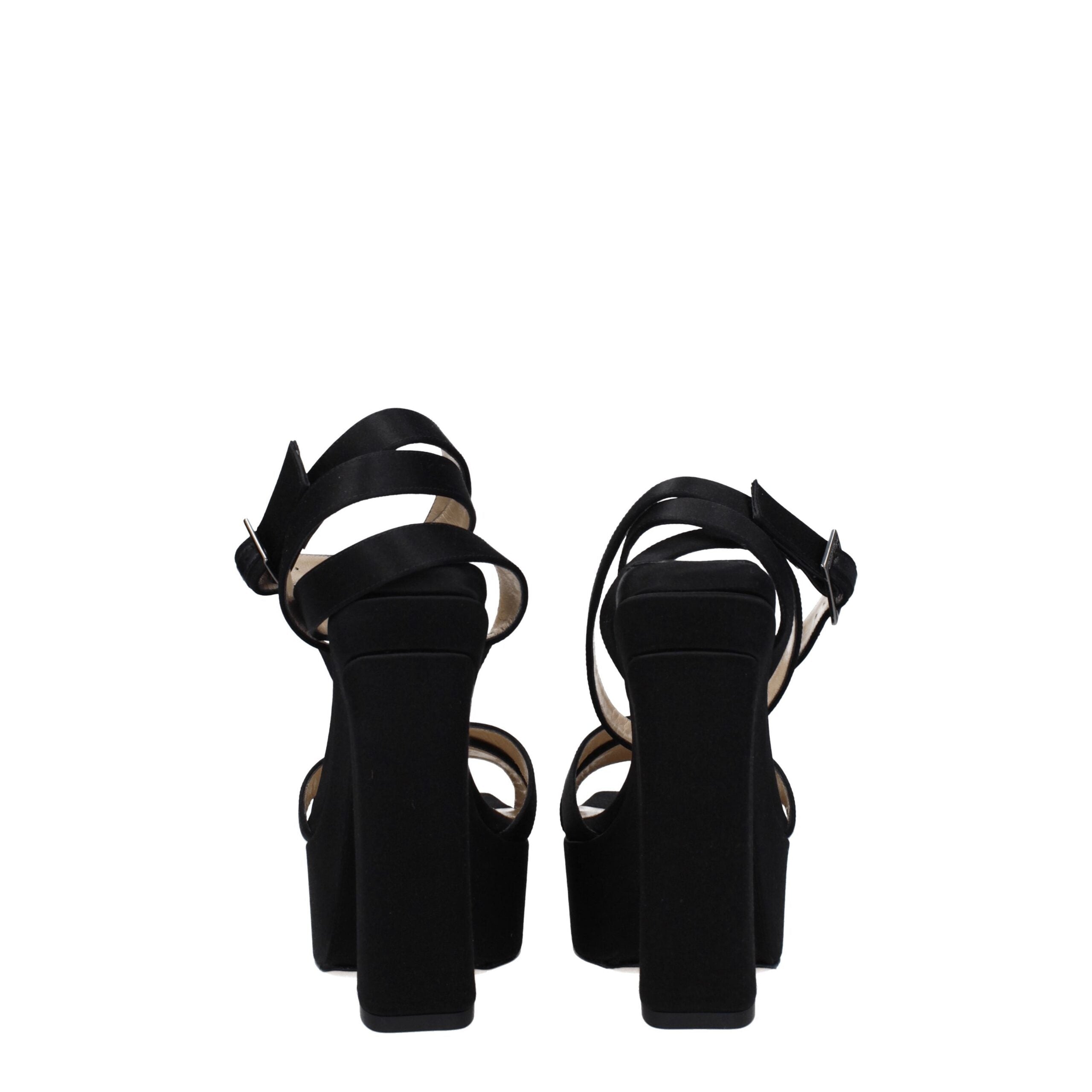 Jimmy Choo Schwarze Satin-Plateaus