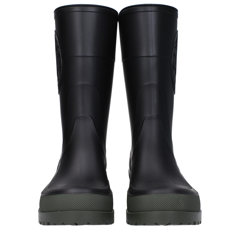 Christian Dior Schwarze Regenstiefel aus Baumwolle