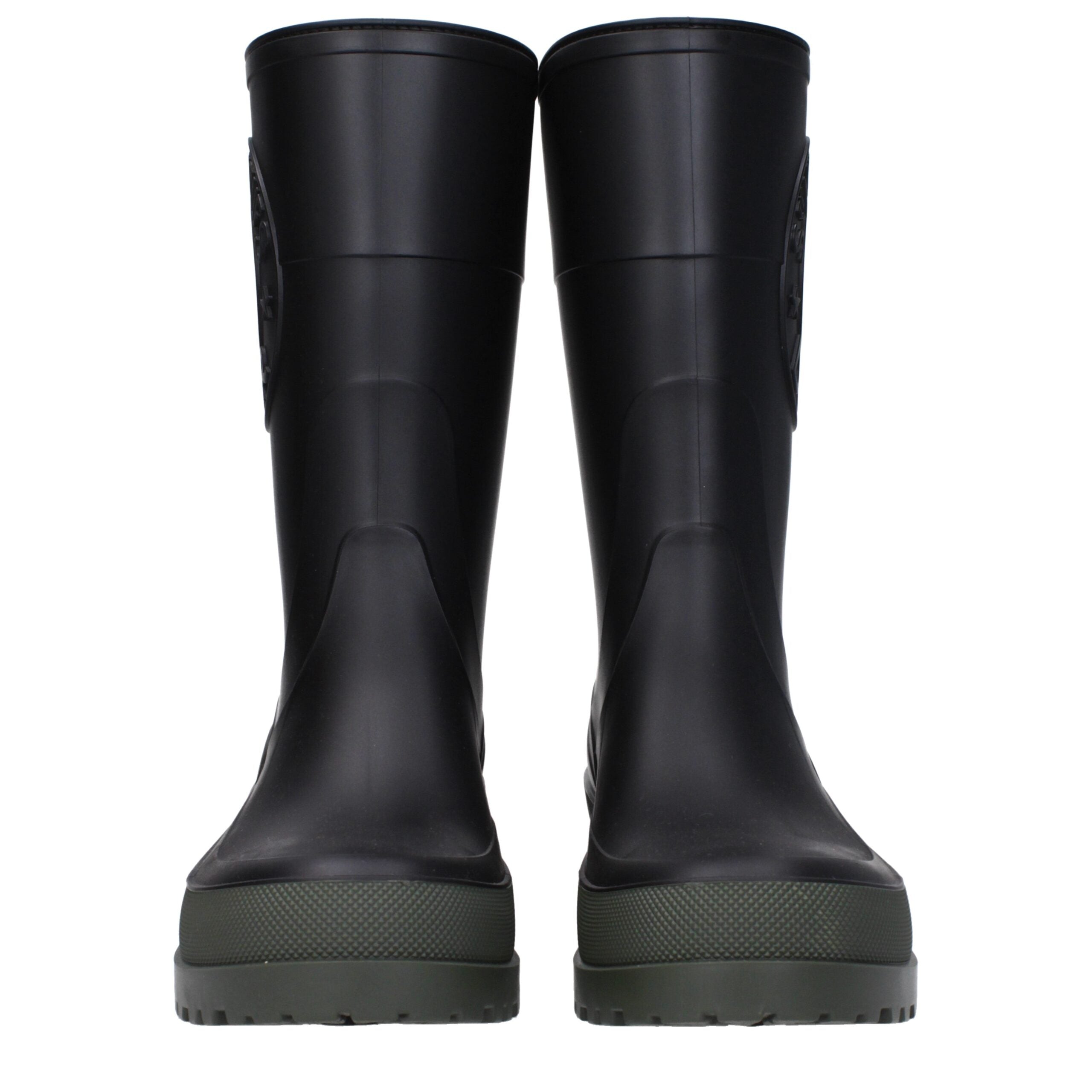 Christian Dior Schwarze Regenstiefel aus Baumwolle
