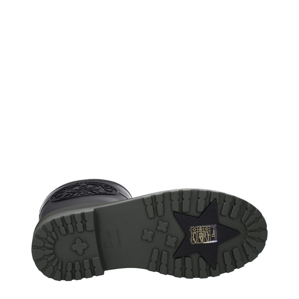 Christian Dior Schwarze Regenstiefel aus Baumwolle