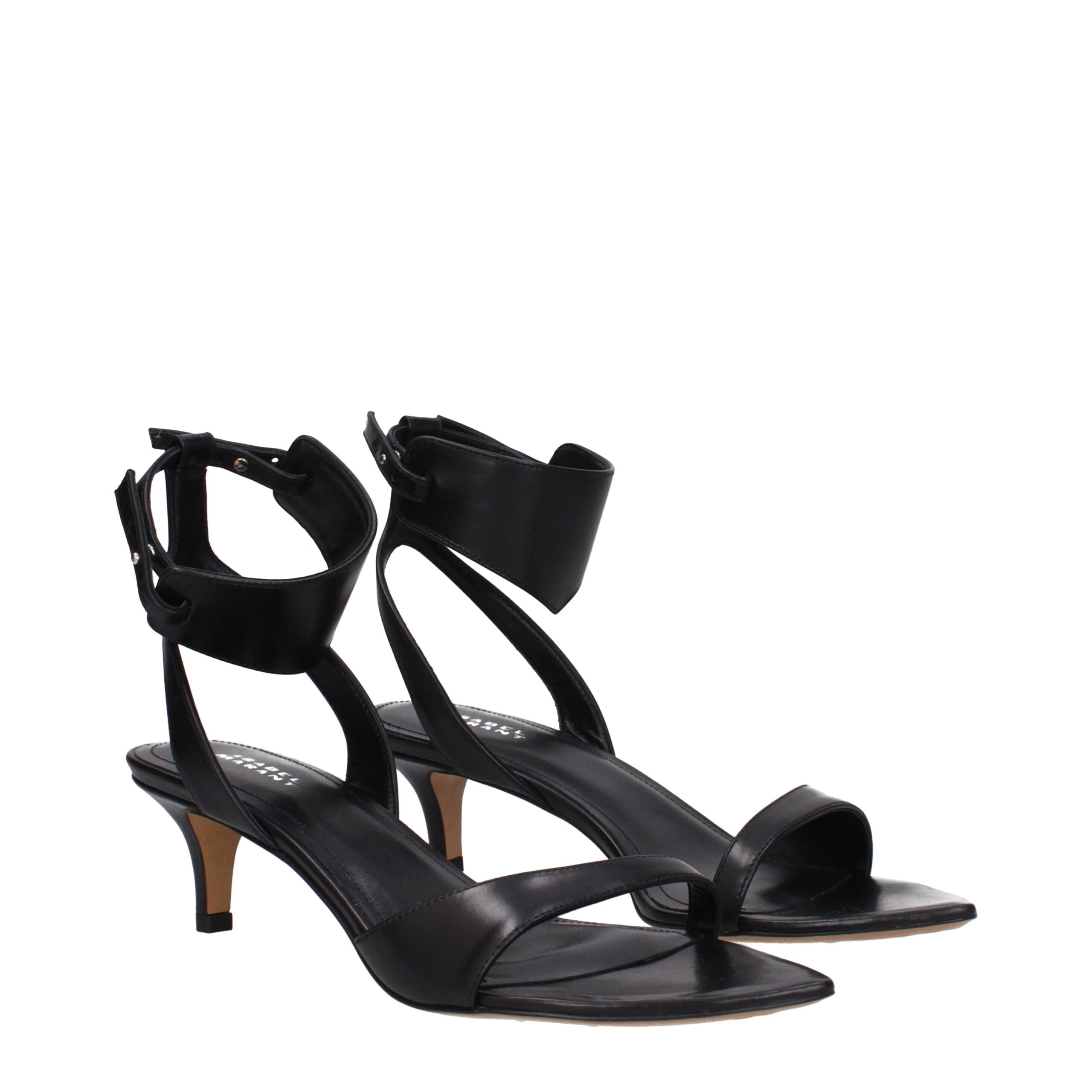 Isabel Marant Schwarze Ledersandalen