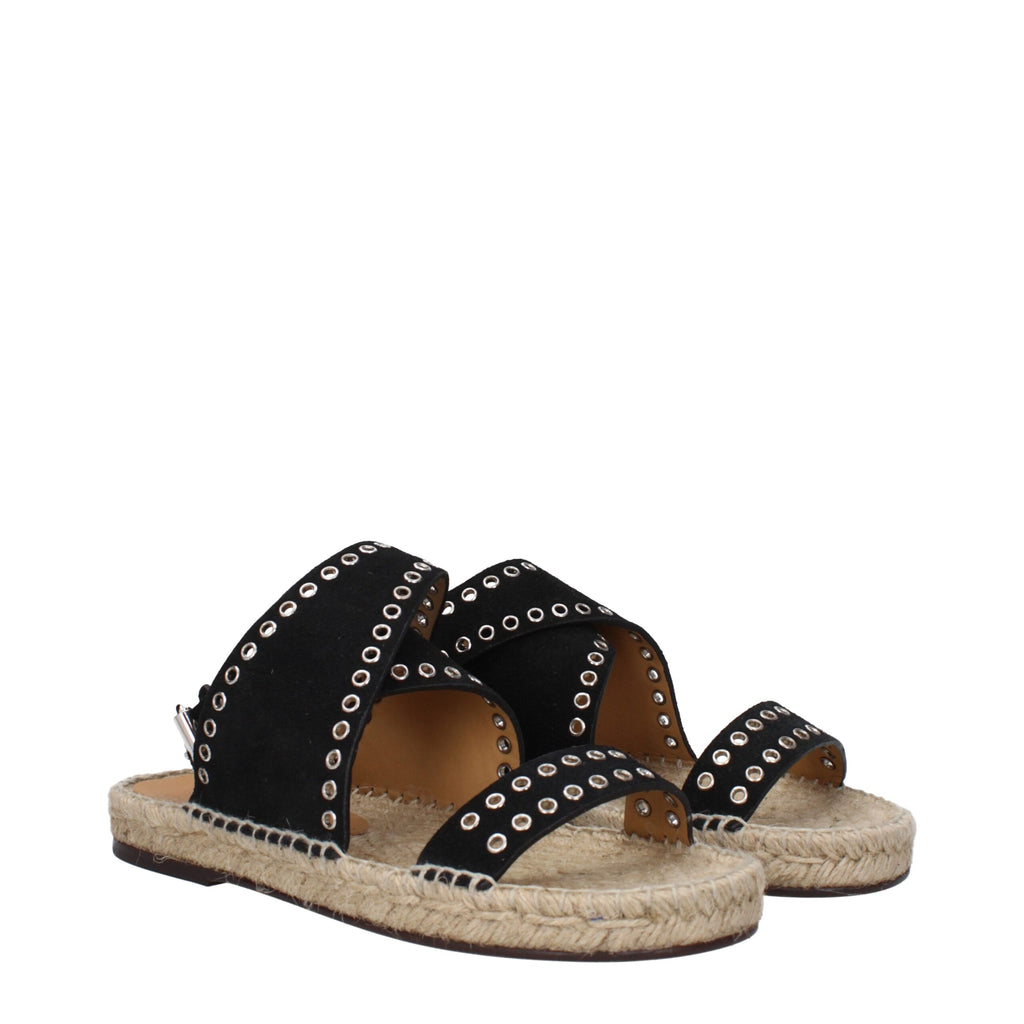 Isabel Marant Schwarze Ledersandalen