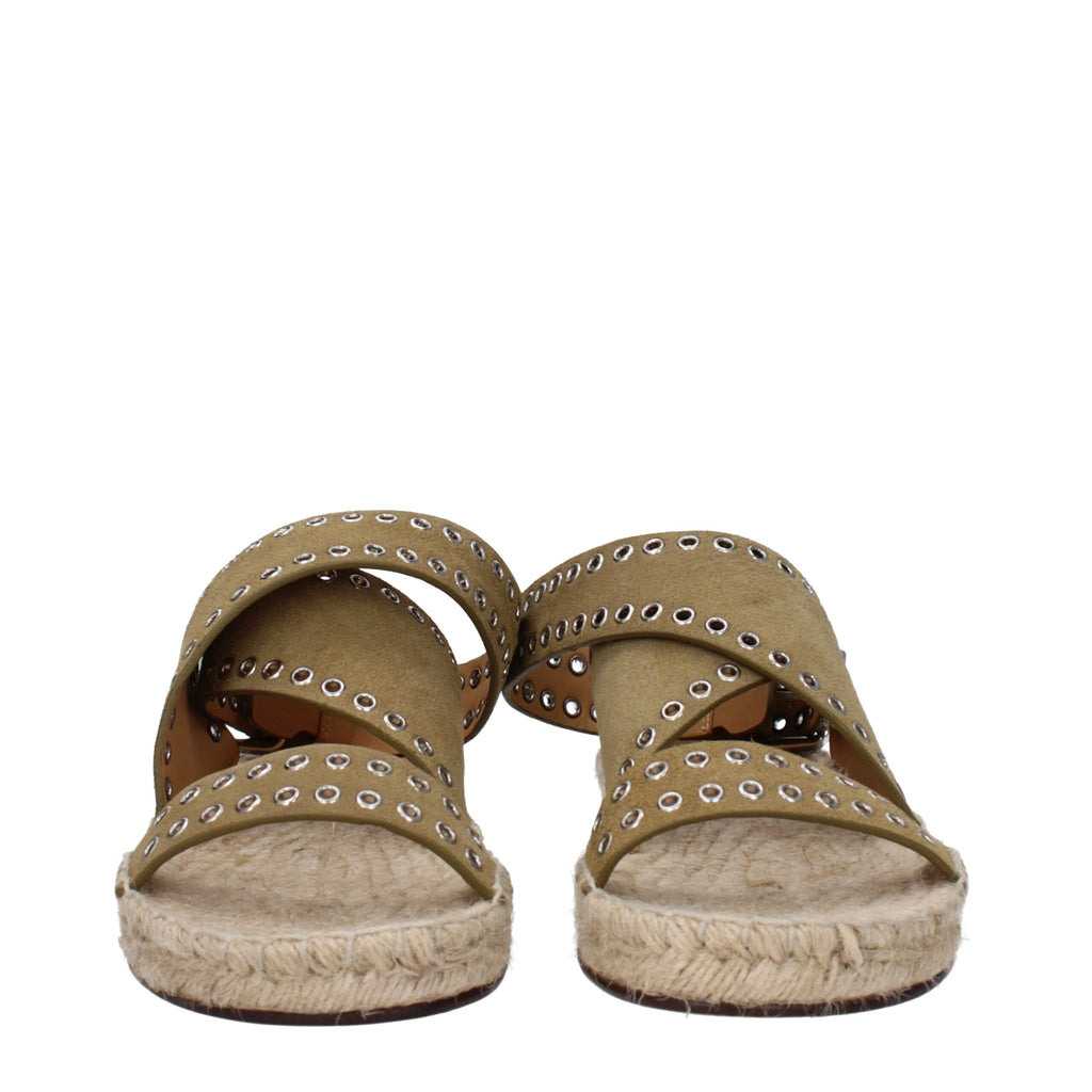 Isabel Marant Grüne Ledersandalen