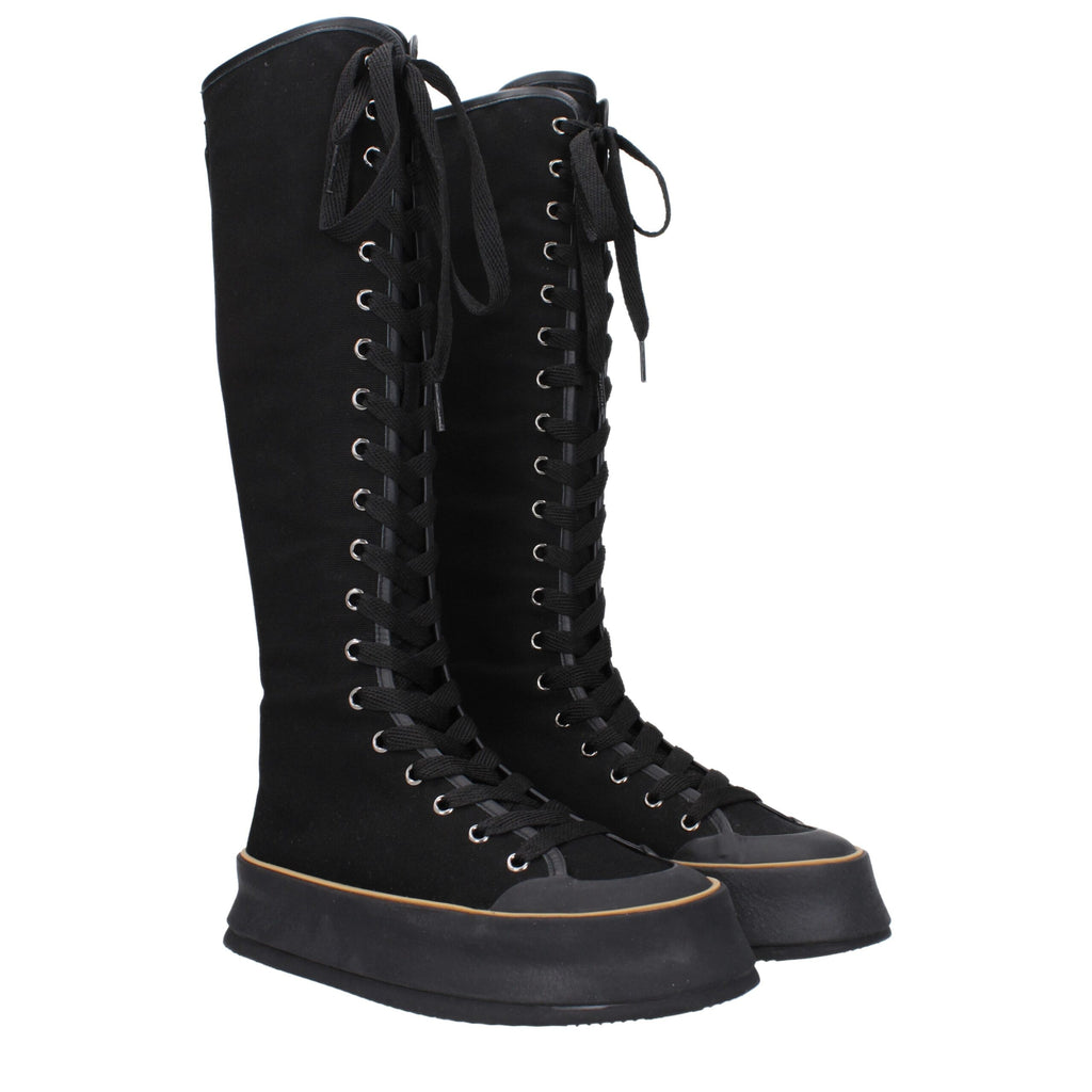 Max Mara Schwarze Schnürstiefel aus Stoff