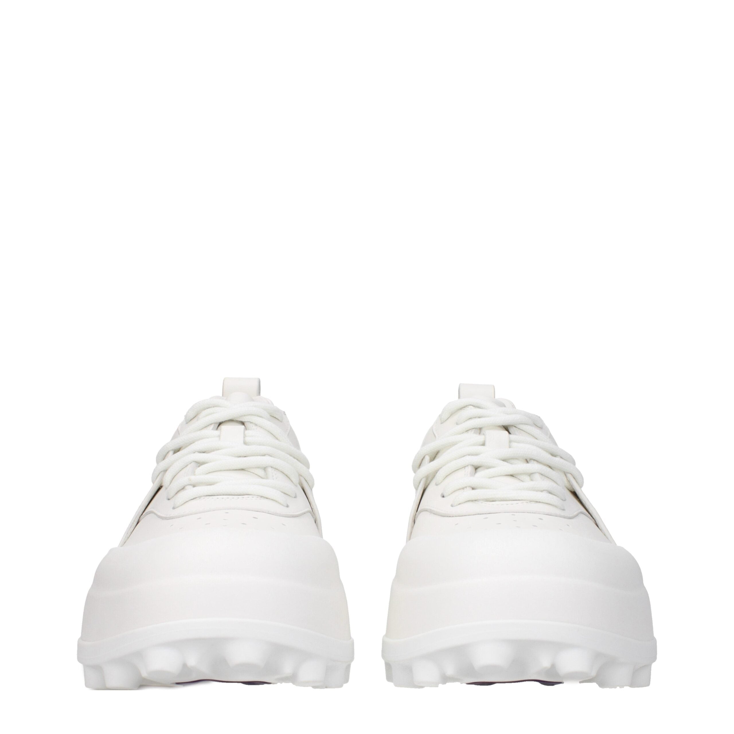 Jil Sander Weiße Leder-Sneakers