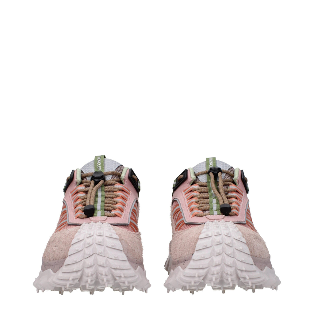 Moncler Rosa Leder Sportliche Turnschuhe