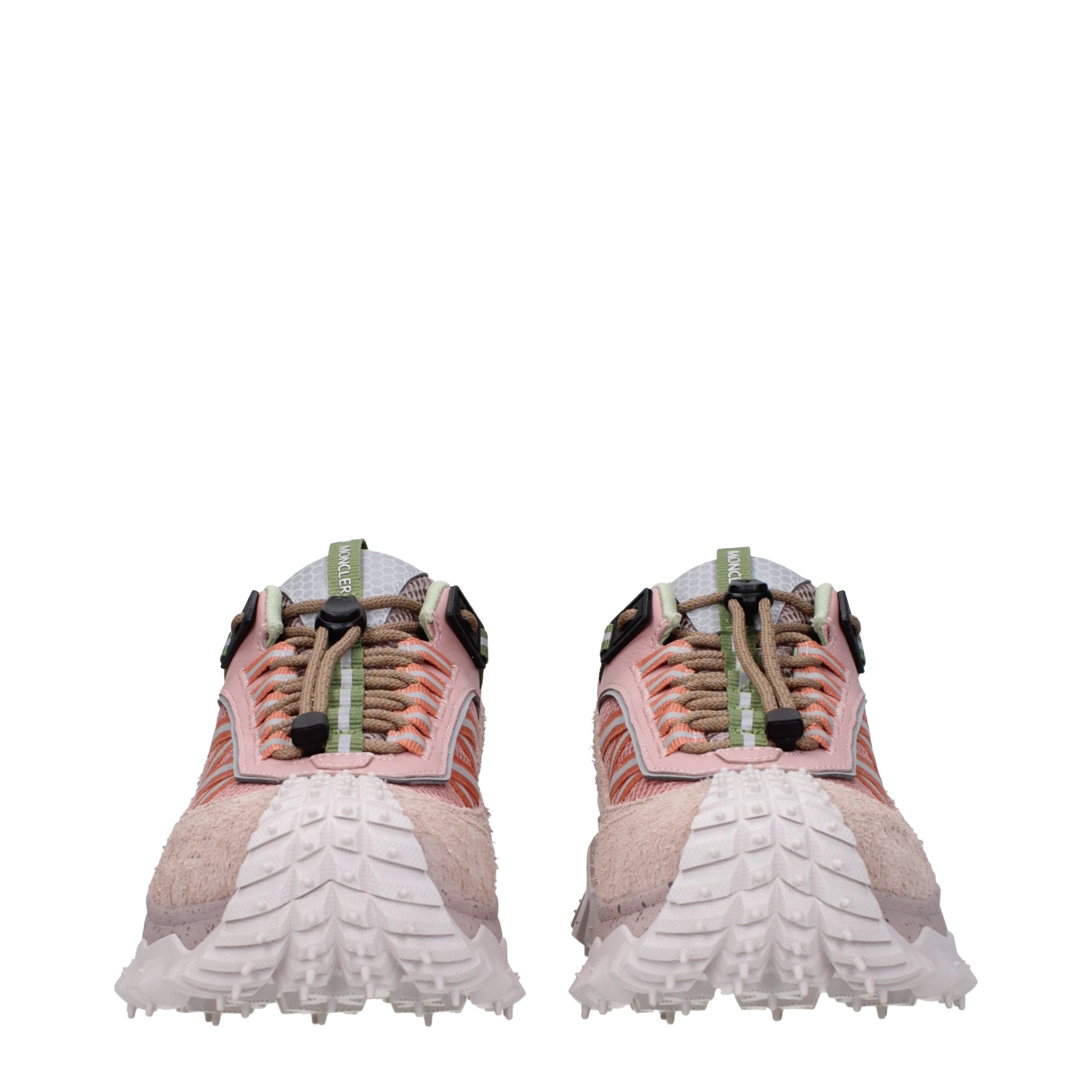 Moncler Rosa Leder Sportliche Turnschuhe