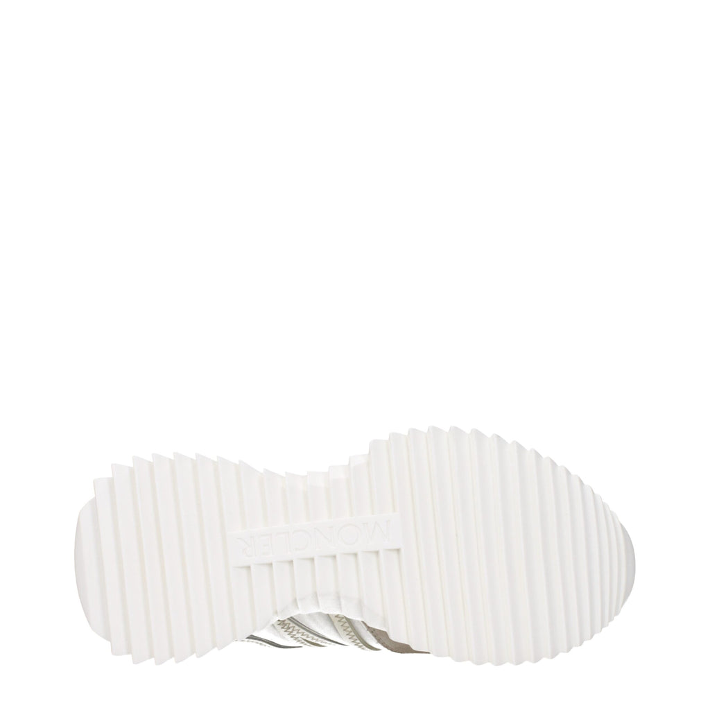 Moncler Beigefarbene Stoff-Sneaker mit niedrigem Schnitt