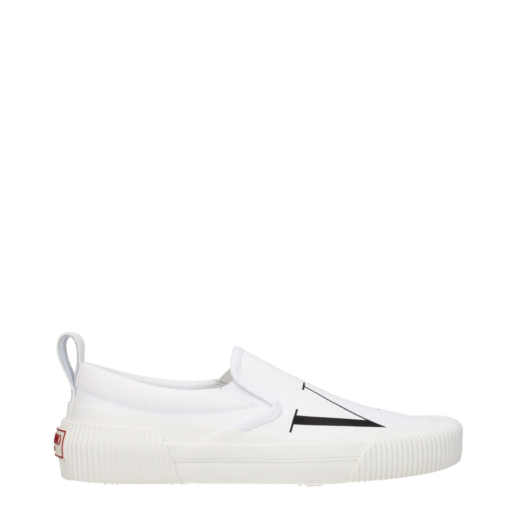 Valentino Garavani Weiße Slipper aus Stoff