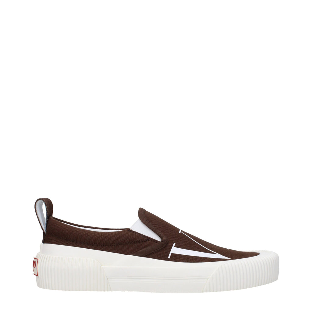 Valentino Garavani Braune Slipper aus Stoff