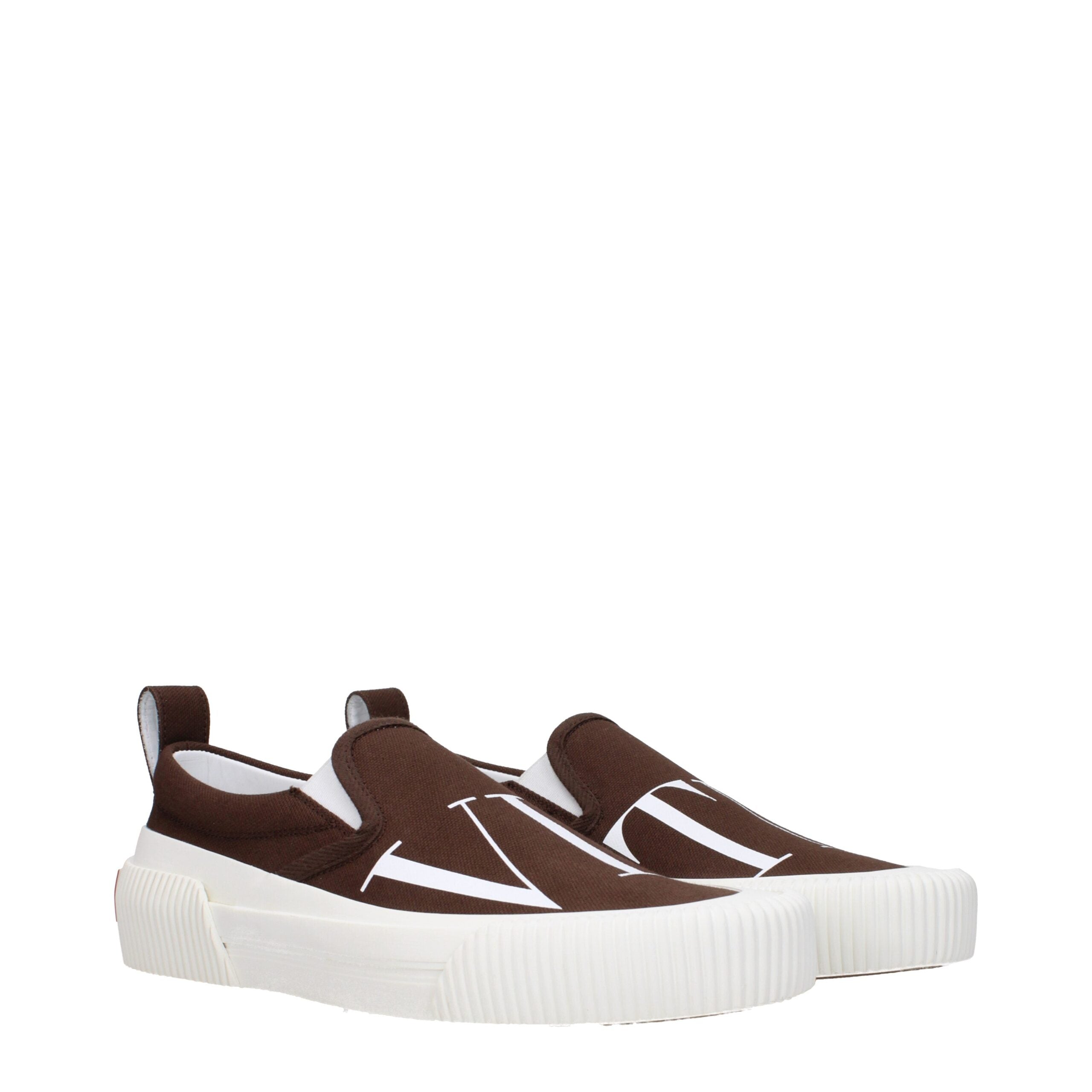 Valentino Garavani Braune Slipper aus Stoff