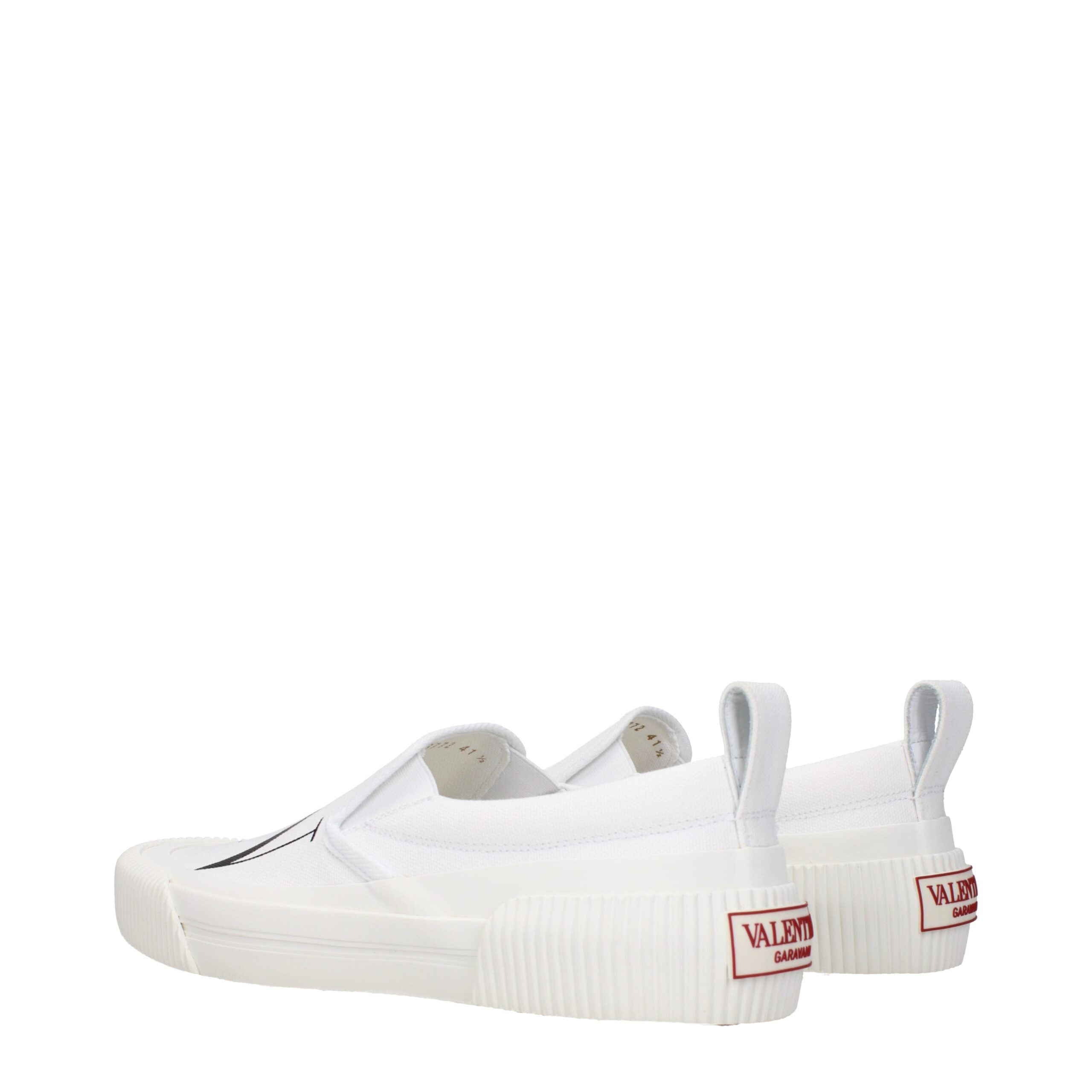 Valentino Garavani Weiße Slipper aus Stoff