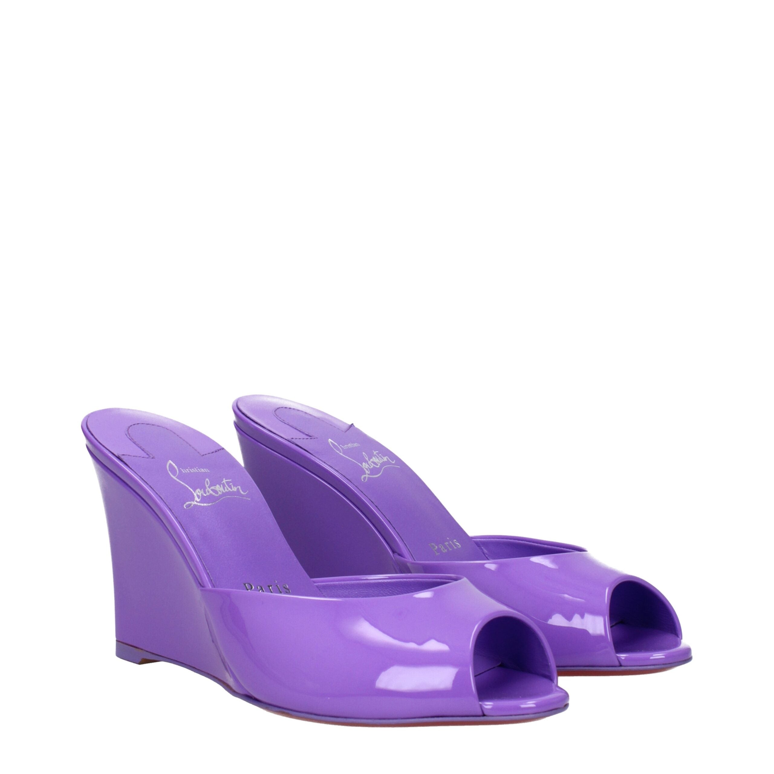 Christian Louboutin Lila Leder Wedges Sandalen