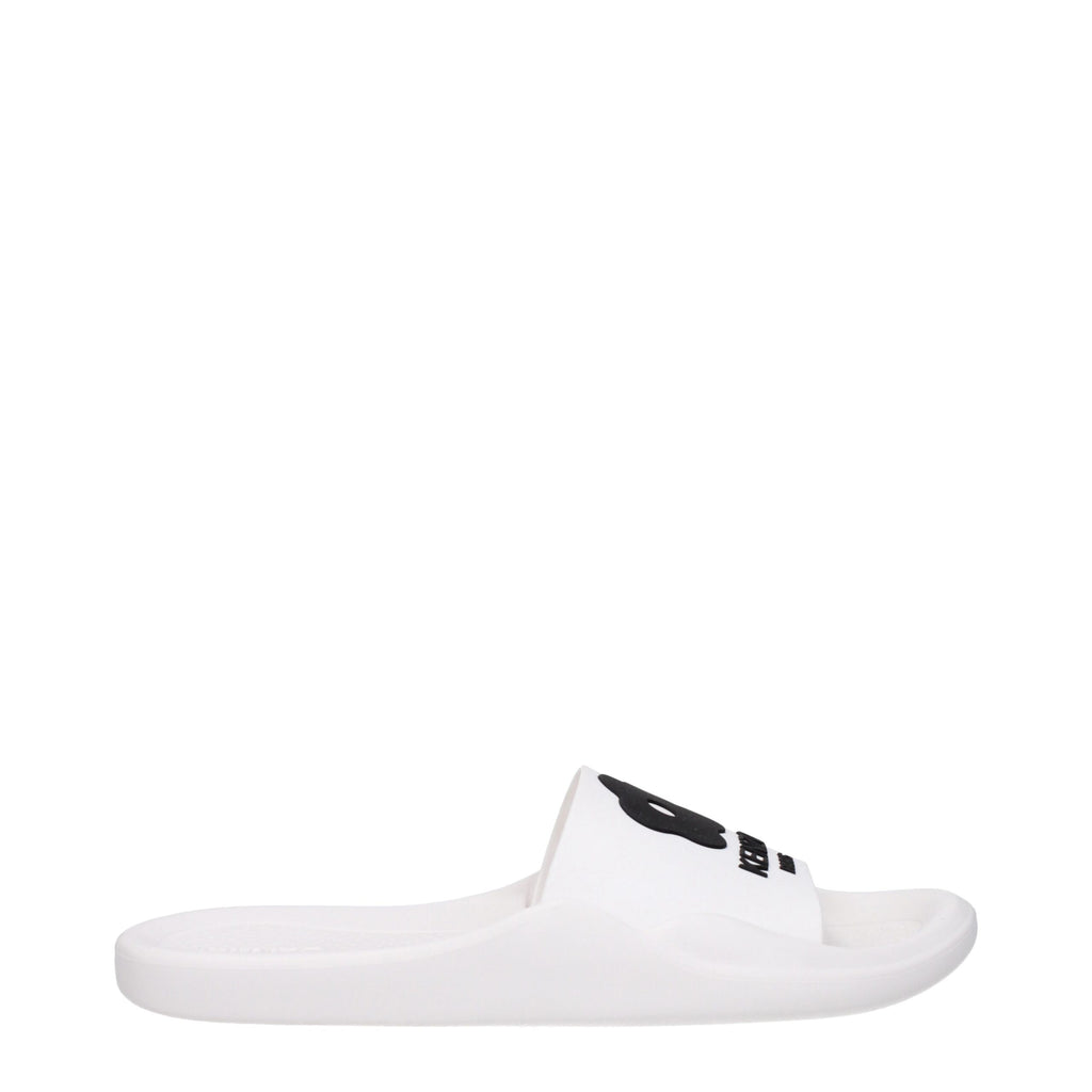 Kenzo Weiße Baumwollpantoffeln Sandalen