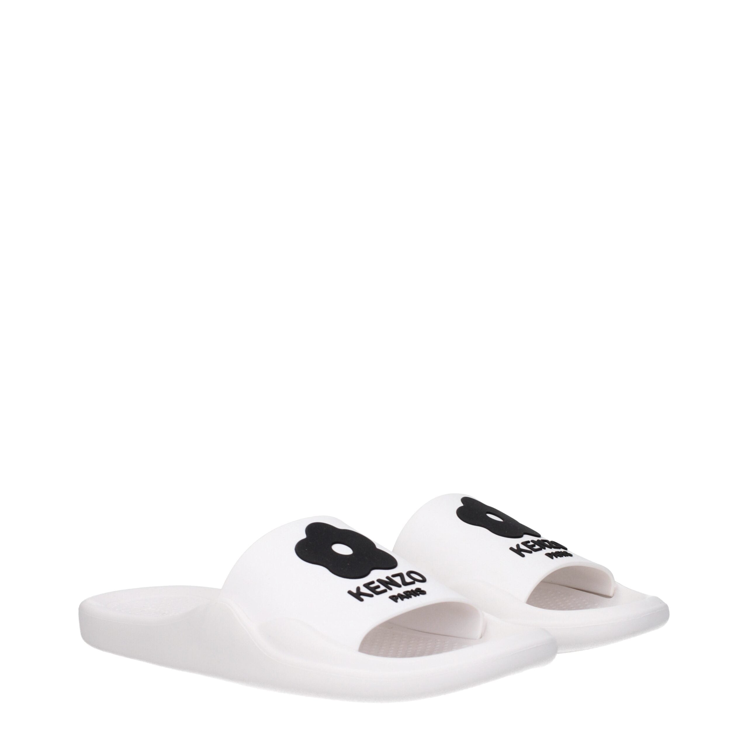 Kenzo Weiße Baumwollpantoffeln Sandalen
