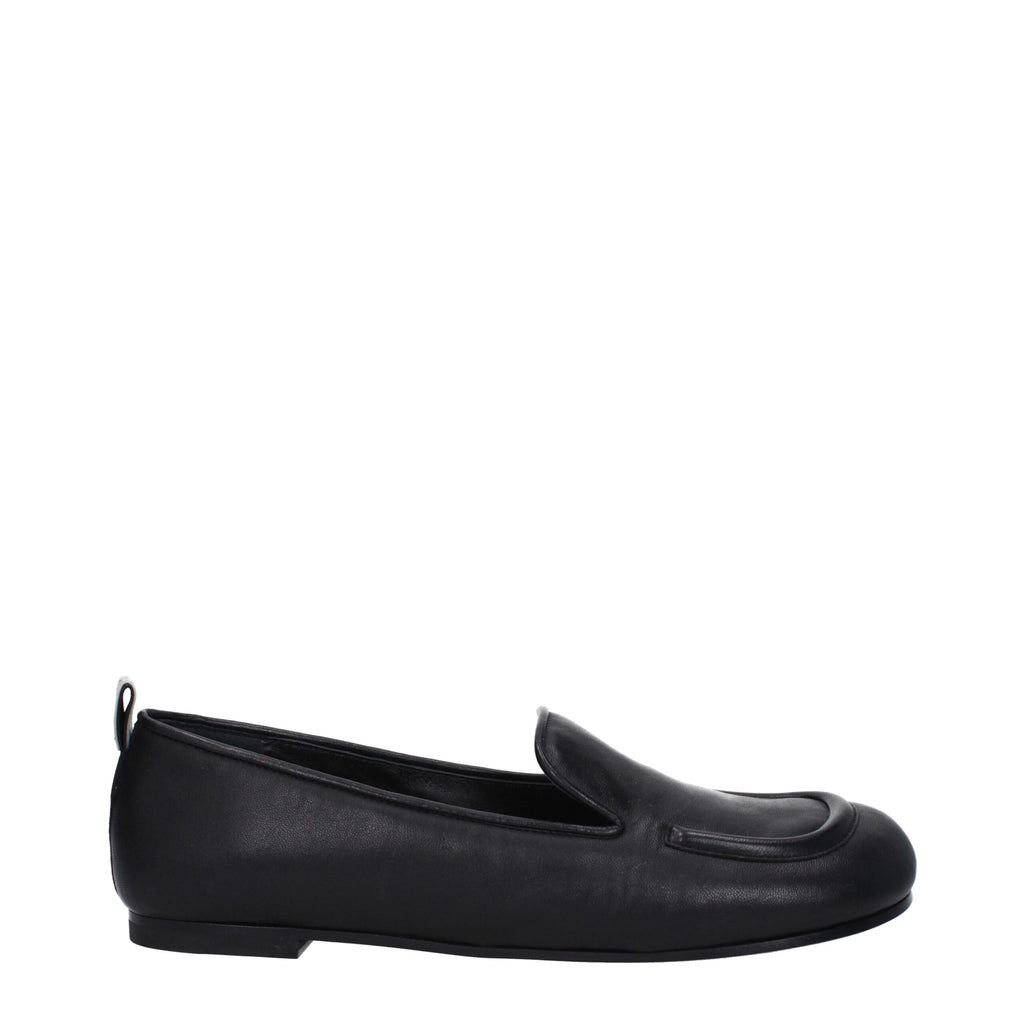 Premiata Schwarze Leder Slipper