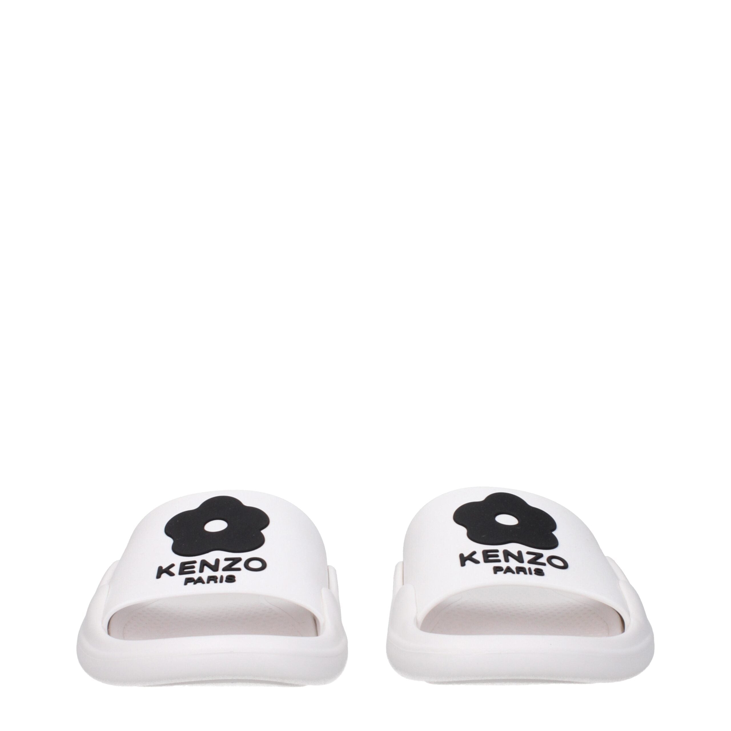 Kenzo Weiße Baumwollpantoffeln Sandalen