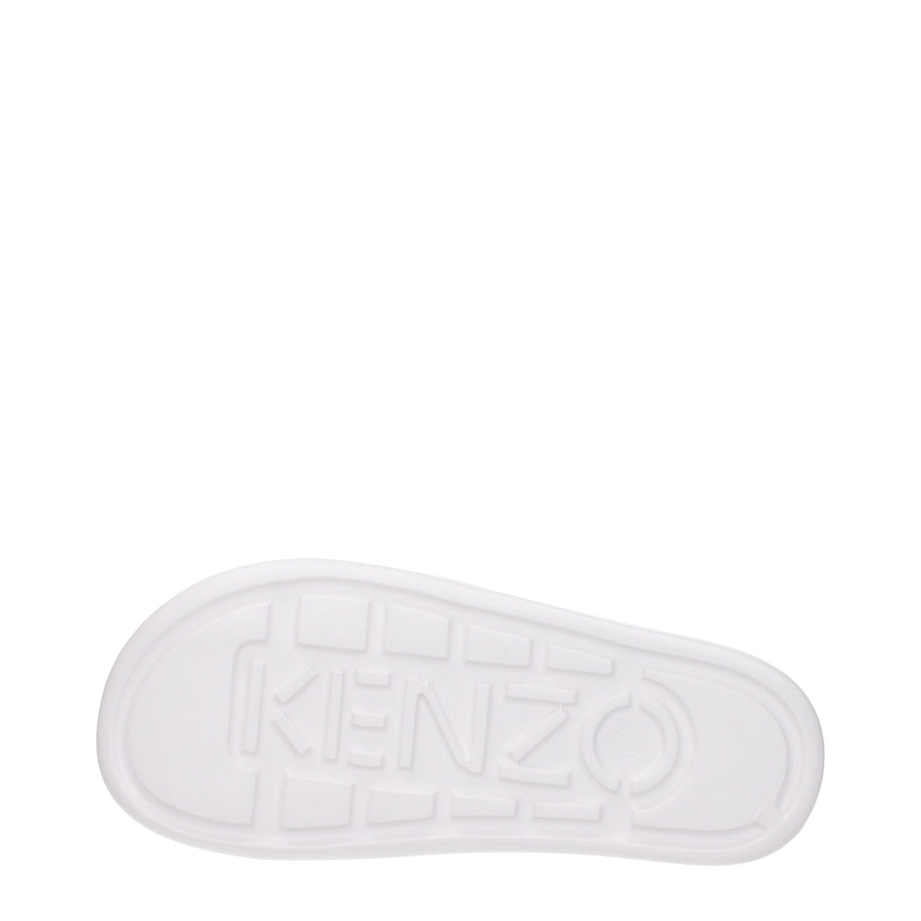 Kenzo Weiße Baumwollpantoffeln Sandalen