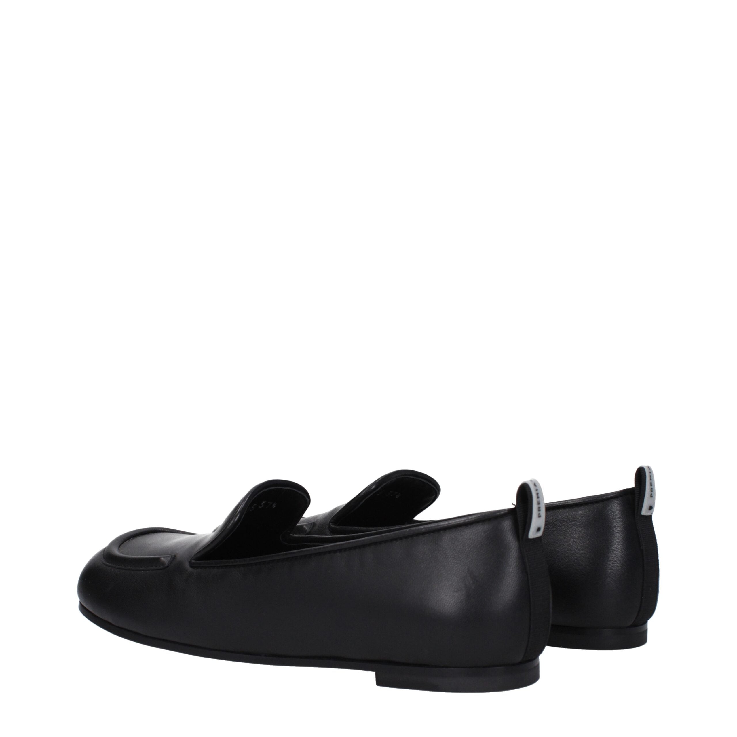 Premiata Schwarze Leder Slipper
