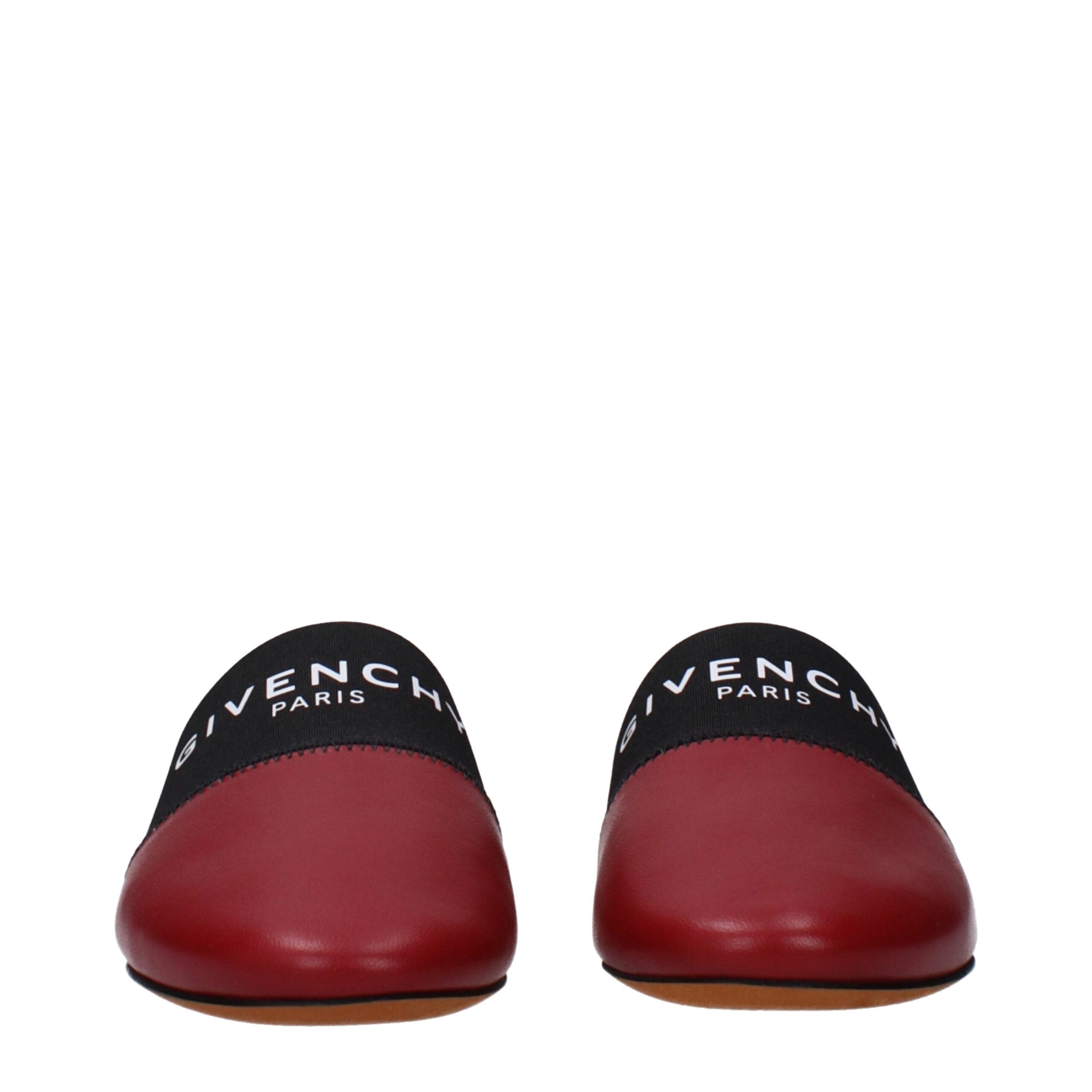 Givenchy Rote Lederpantoffeln Sandalen