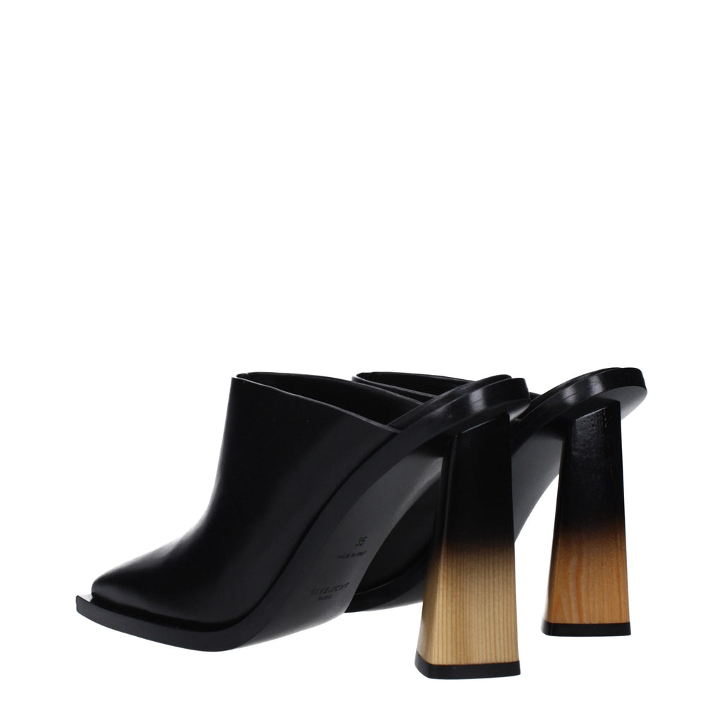 Givenchy Schwarze Leder Pantoletten