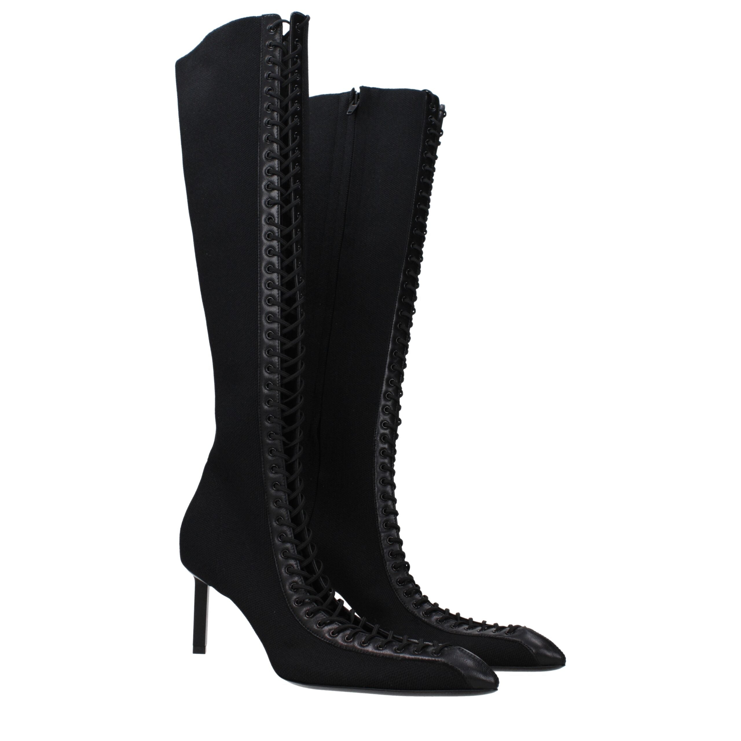 Givenchy Schwarze Schnürstiefel aus Stoff