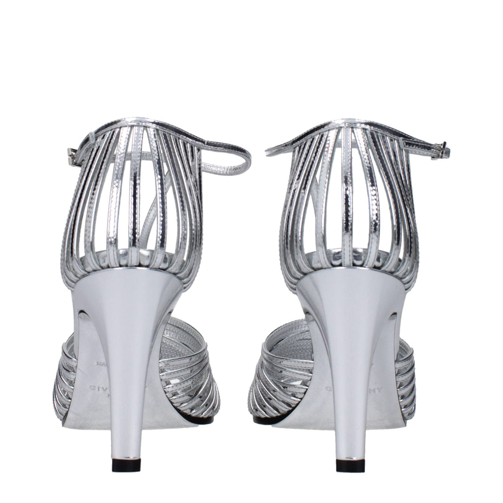 Givenchy Graue Leder Stiletto Heels Sandalen
