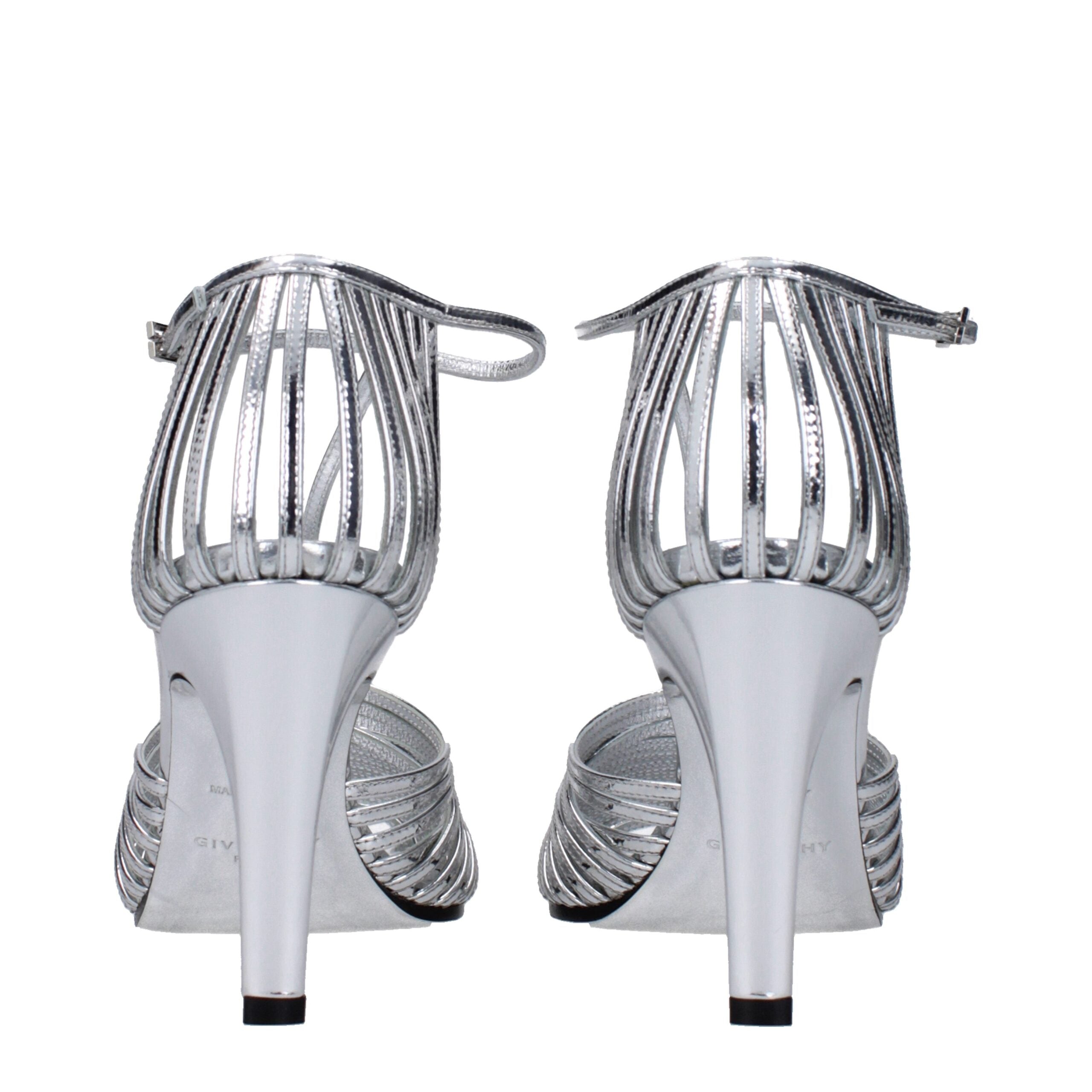 Givenchy Graue Leder Stiletto Heels Sandalen